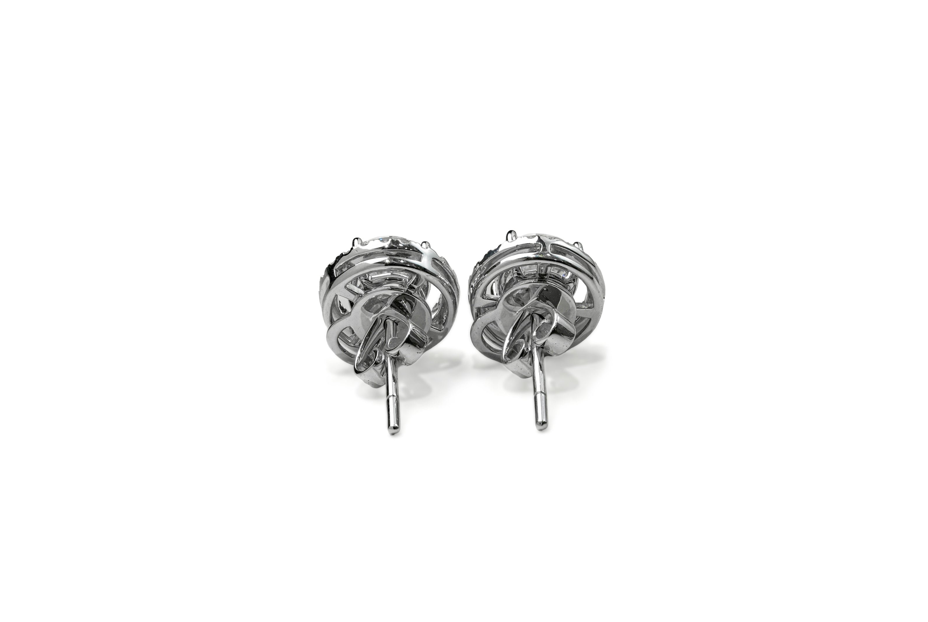 AYLA WHITEGOLD STUD EARRINGS 1CT EACH ROUND CUT LAB DIAMOND