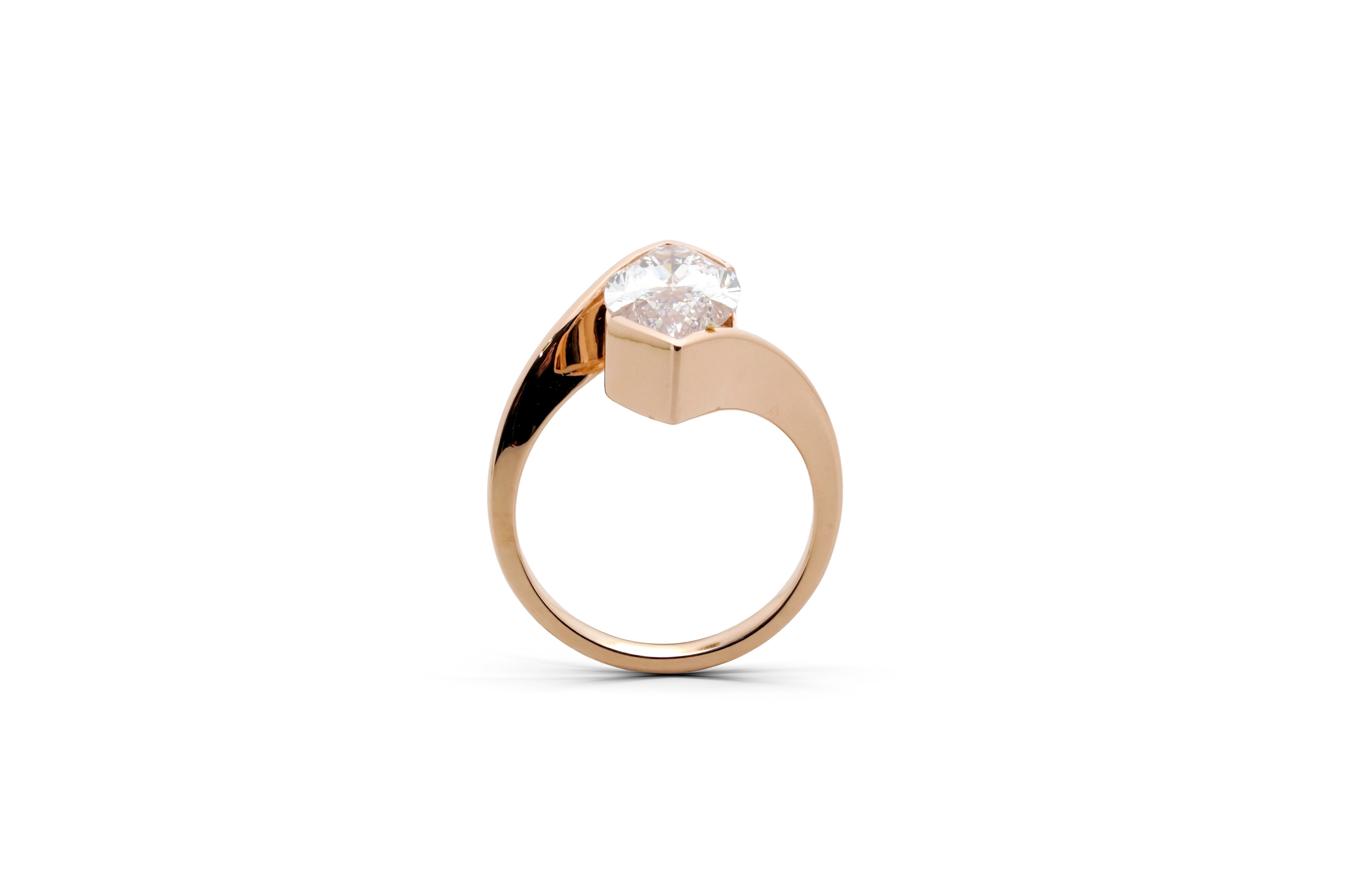 EDELWEISS ROSEGOLD RING 3CT MARQUISE CUT LAB DIAMOND