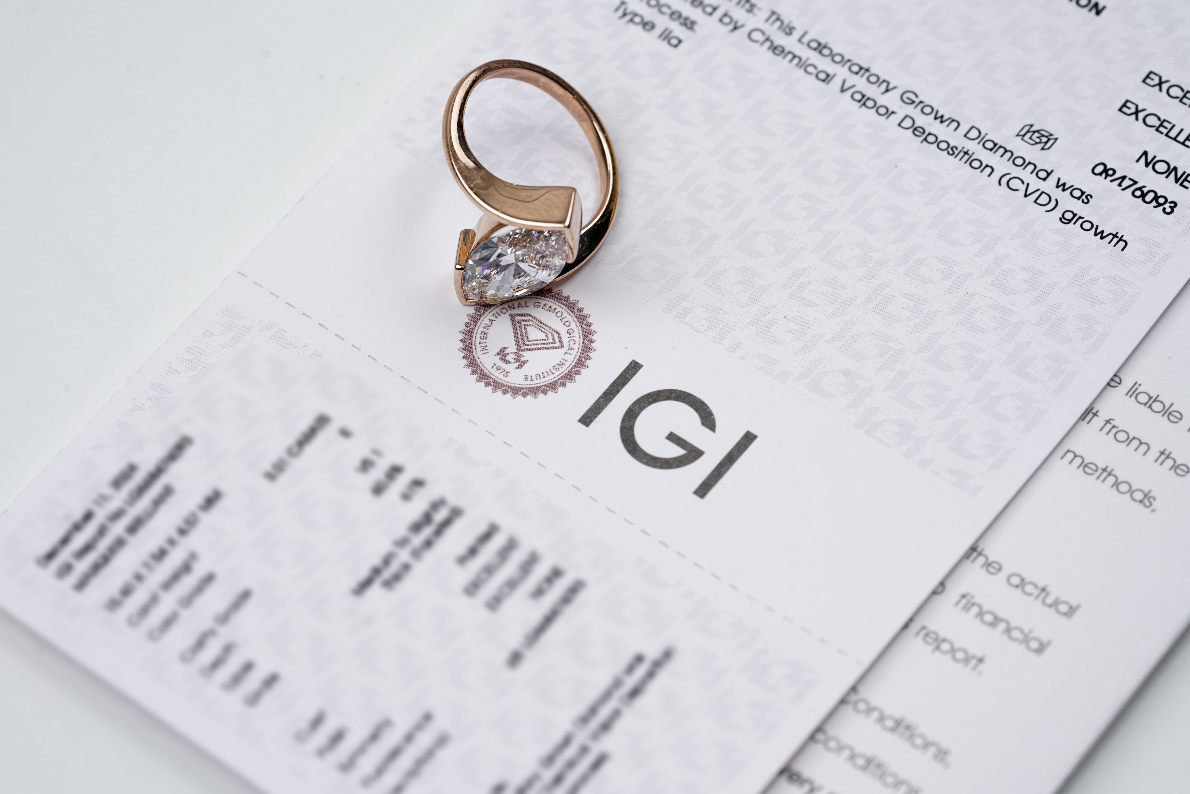 EDELWEISS ROSEGOLD RING 3CT MARQUISE CUT LAB DIAMOND