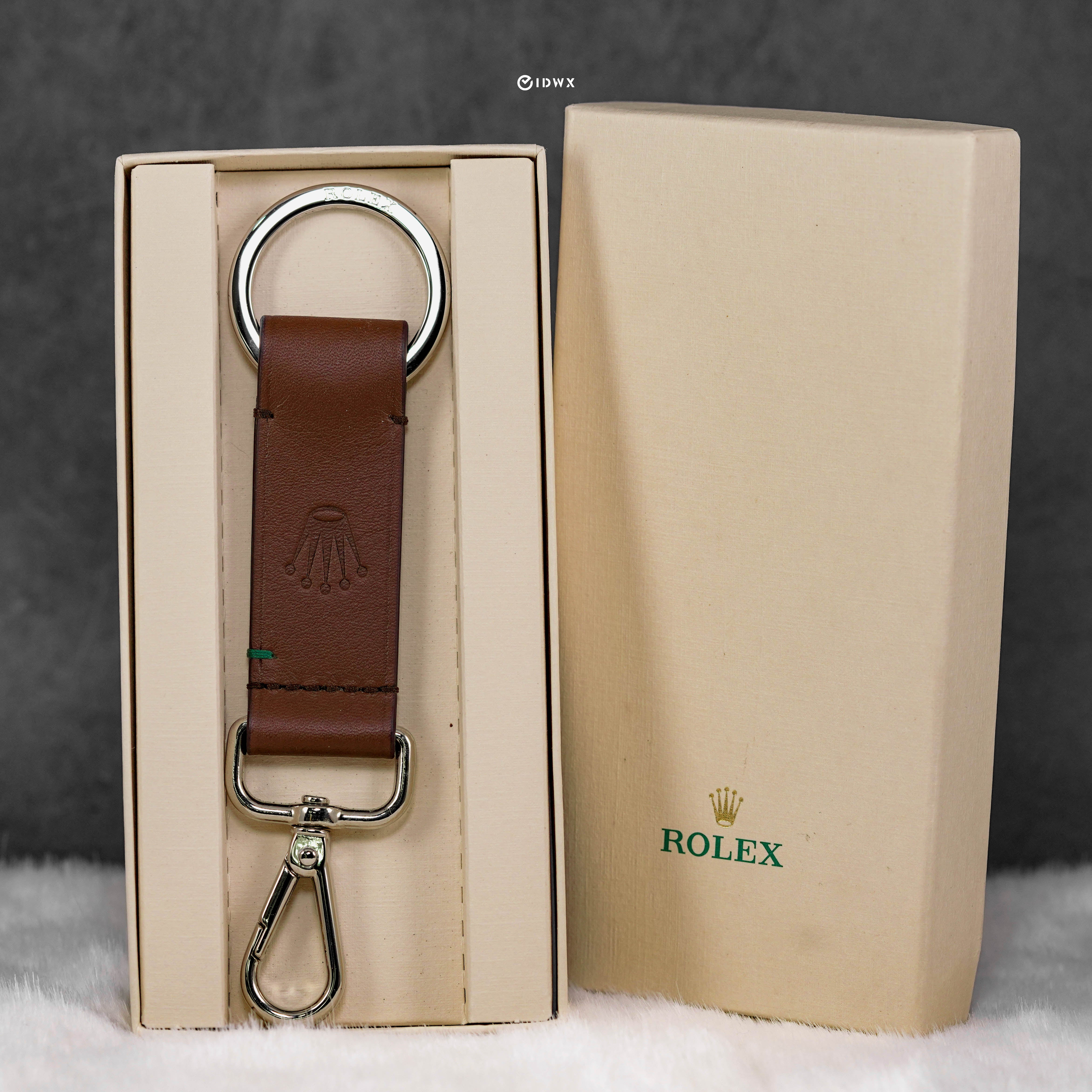 Rolex Keychain Leather Brown