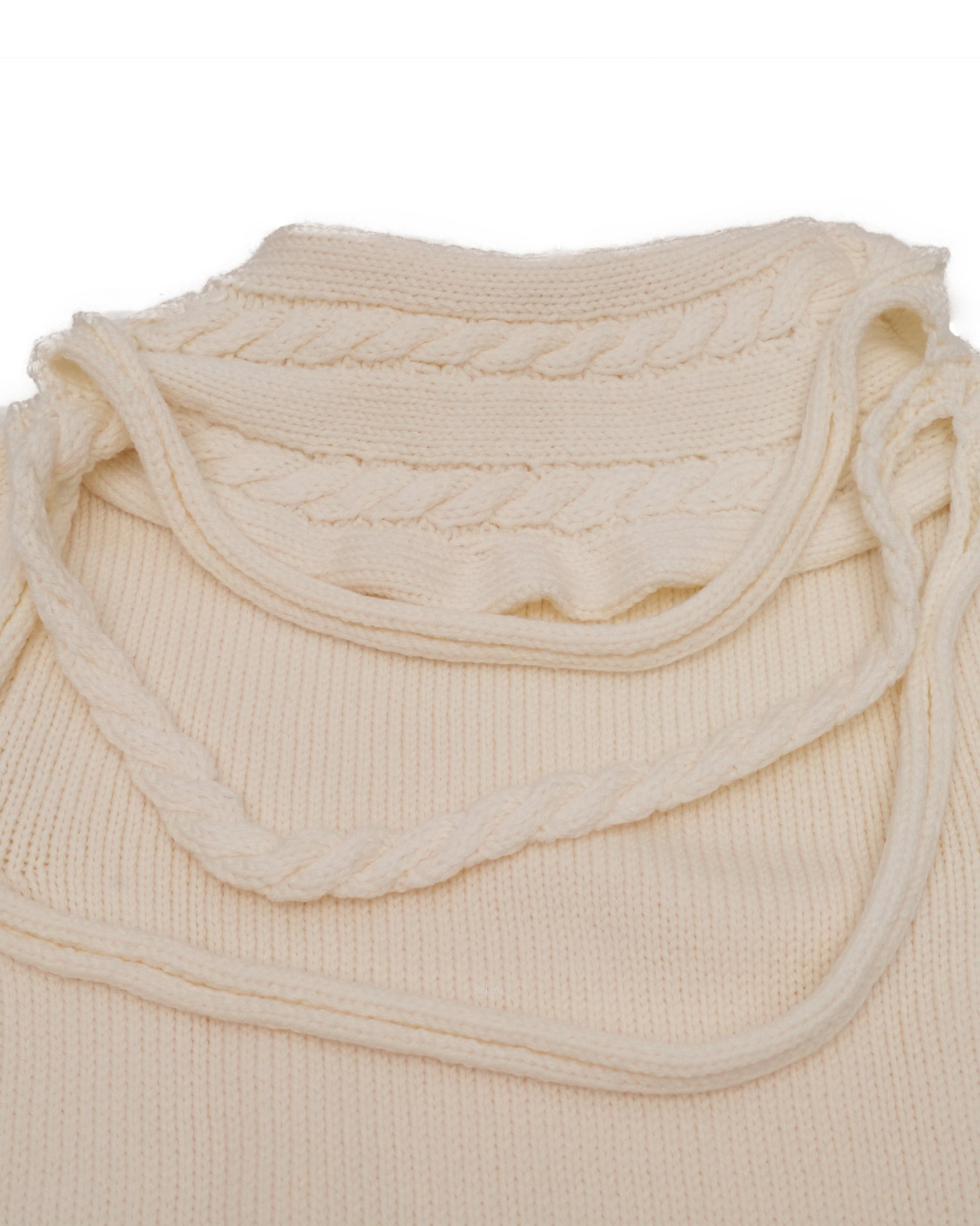 CARDIGAN WOMEN WHITE WITH BRAIDED DETAILS