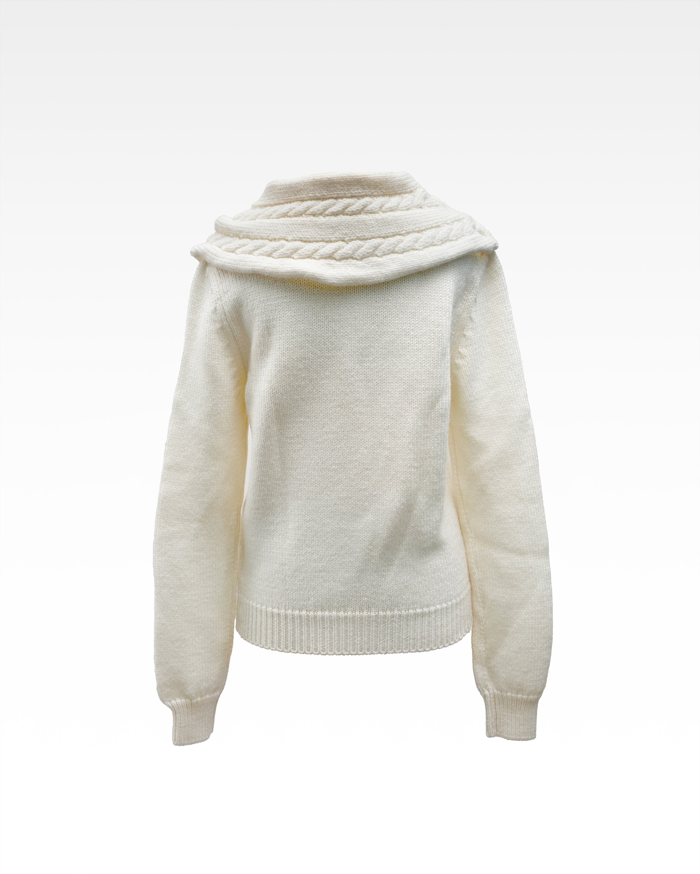 CARDIGAN WOMEN WHITE WITH BRAIDED DETAILS