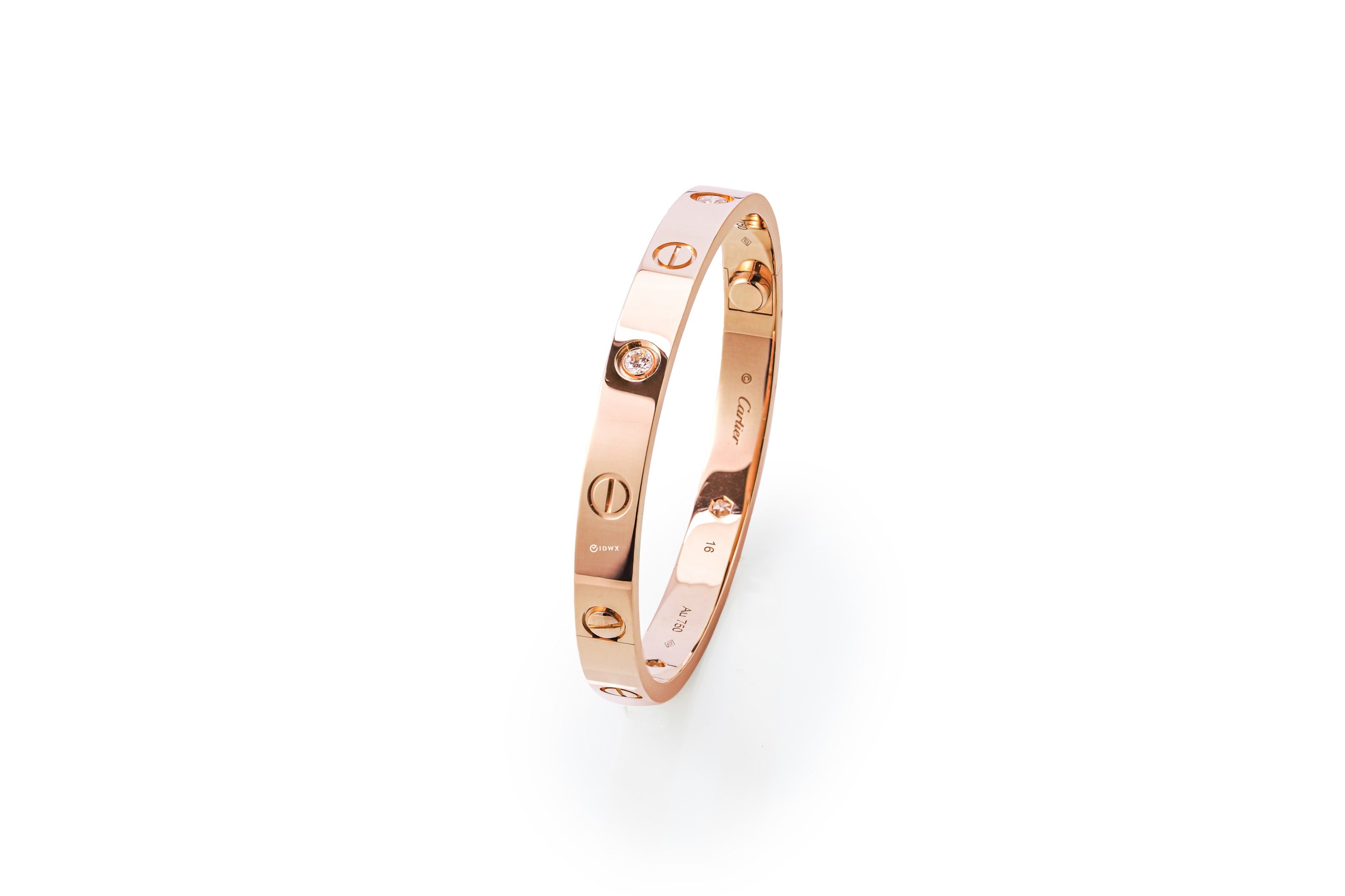 CARTIER LOVE BRACELET ROSEGOLD WITH BRILLIANT CUT DIAMONDS IDWX