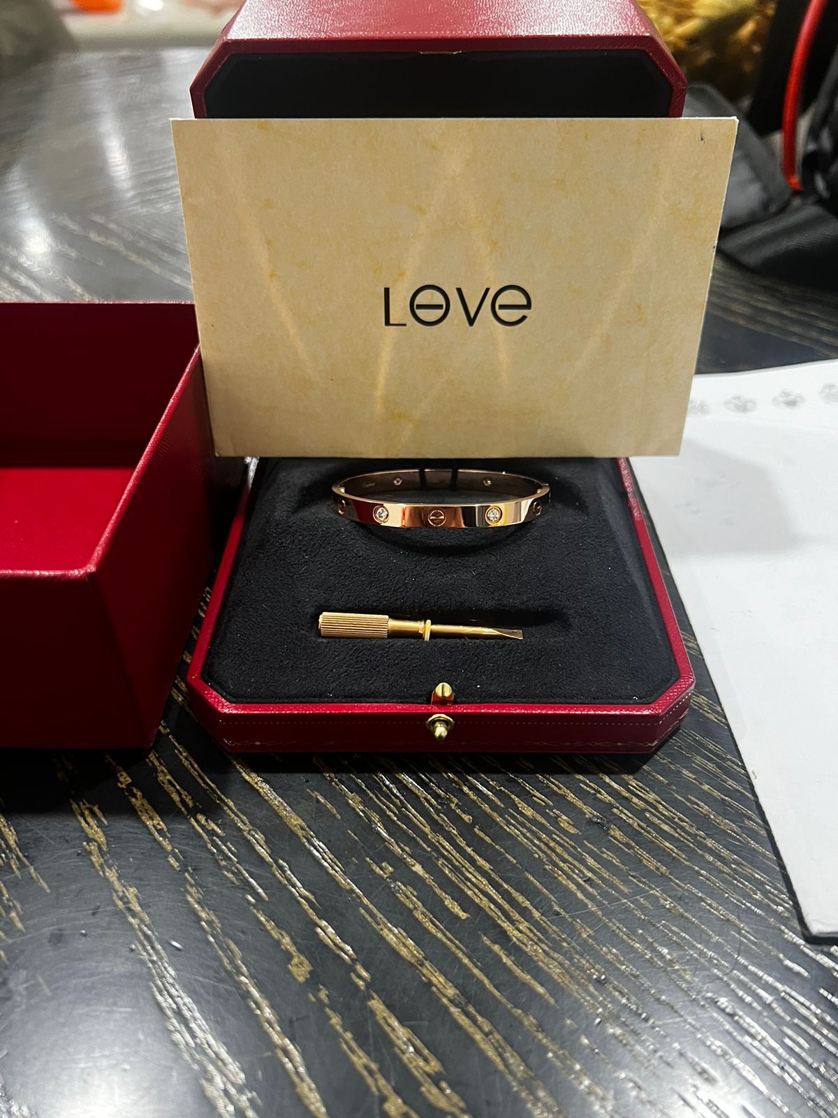 LOVE BRACELET ROSEGOLD WITH 4 BRILLIANT CUT DIAMONDS (2016)