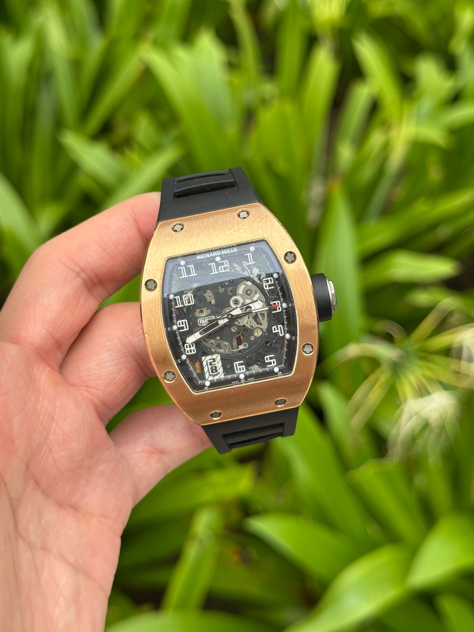 RICHARD MILLE RM 010 ROSEGOLD BLACK RUBBER STRAP (2012)