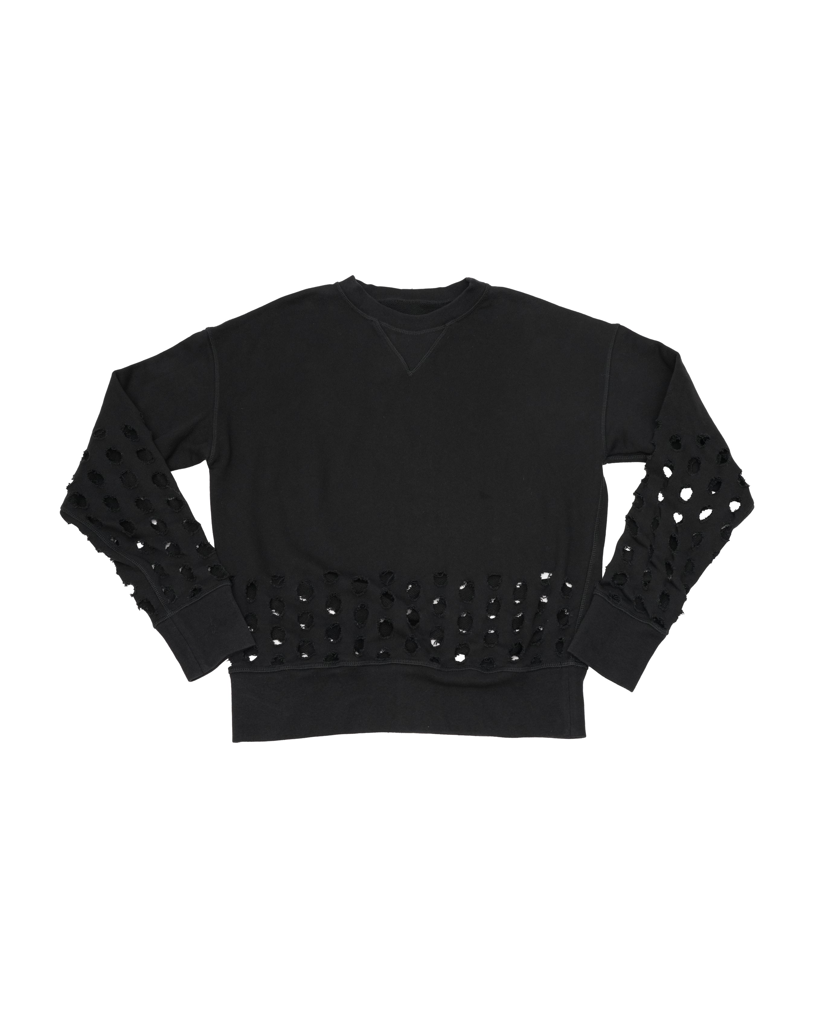 MAISON MARGIELA 20SS SWEATER BLACK WITH PUNCH HOLE IDWX