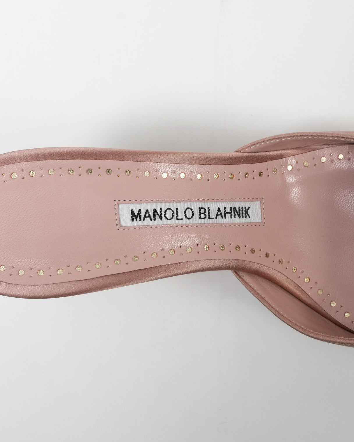 SATIN LEATHER MULE LADIES PINK BEIGE BIJOU