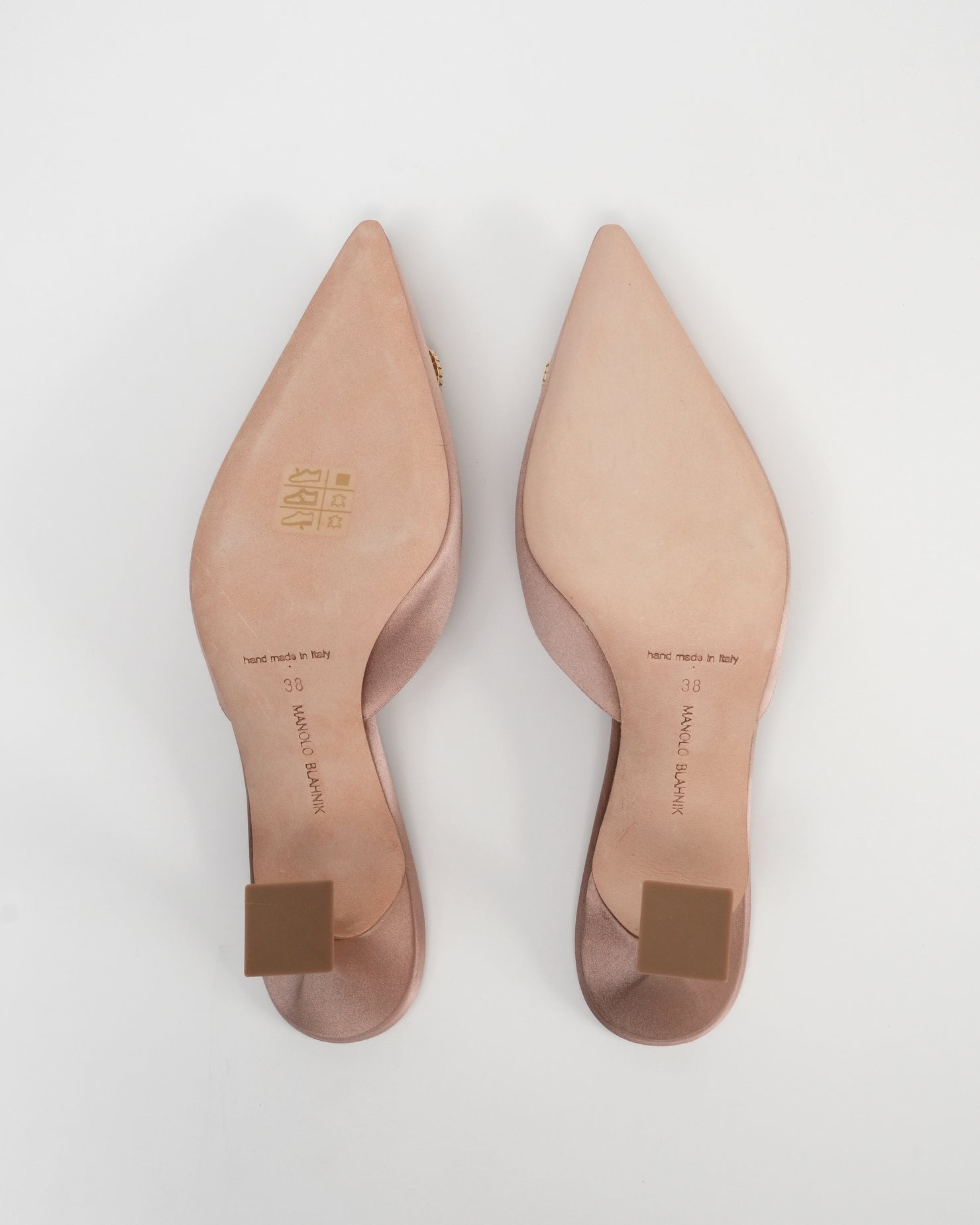 MANOLO BLAHNIK ピンクゴールド 38 Manolo Blahnik - Lisa Pink & Yellow Floral Satin Pump, 70mm