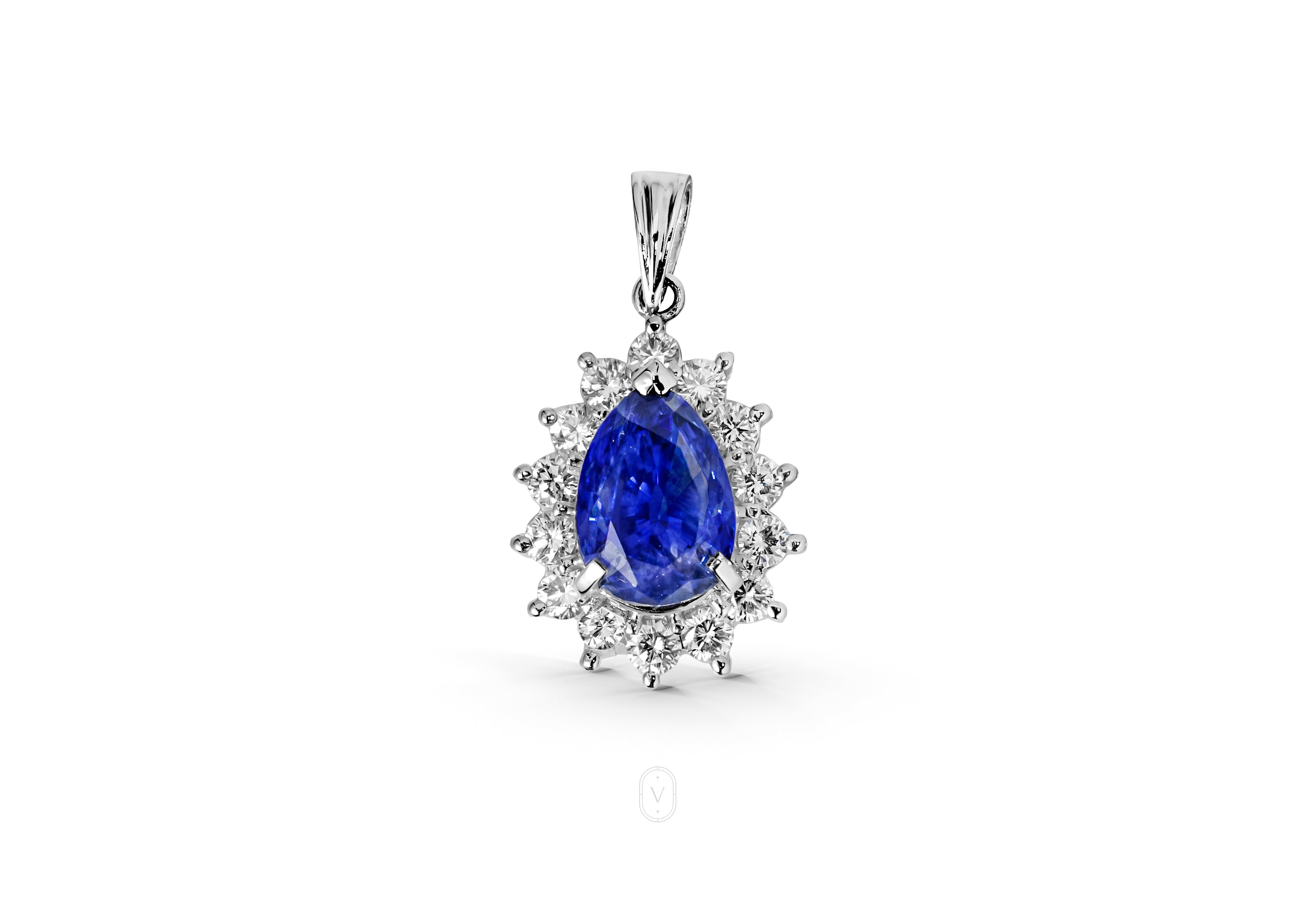 Natural Blue Sapphire Pendant Pear