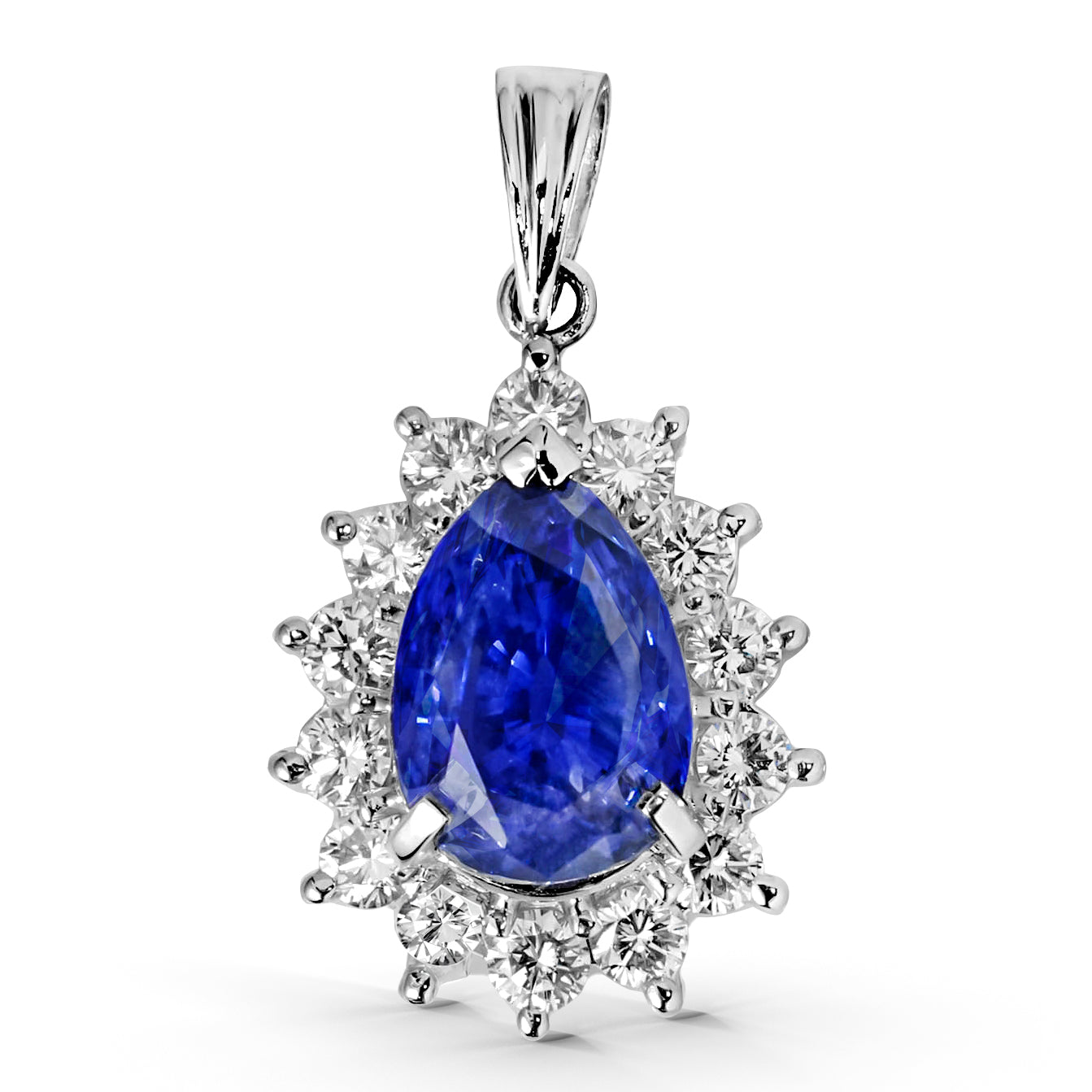 Natural Blue Sapphire Pendant Pear