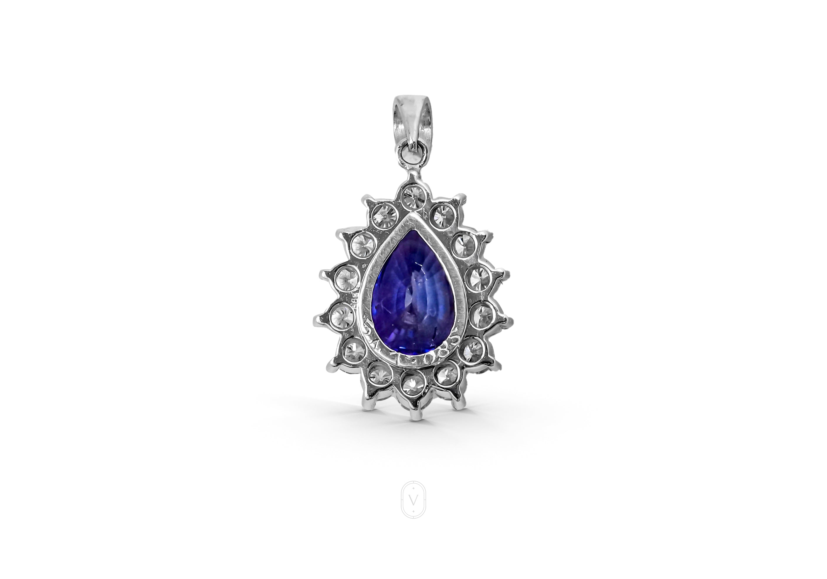 Natural Blue Sapphire Pendant Pear