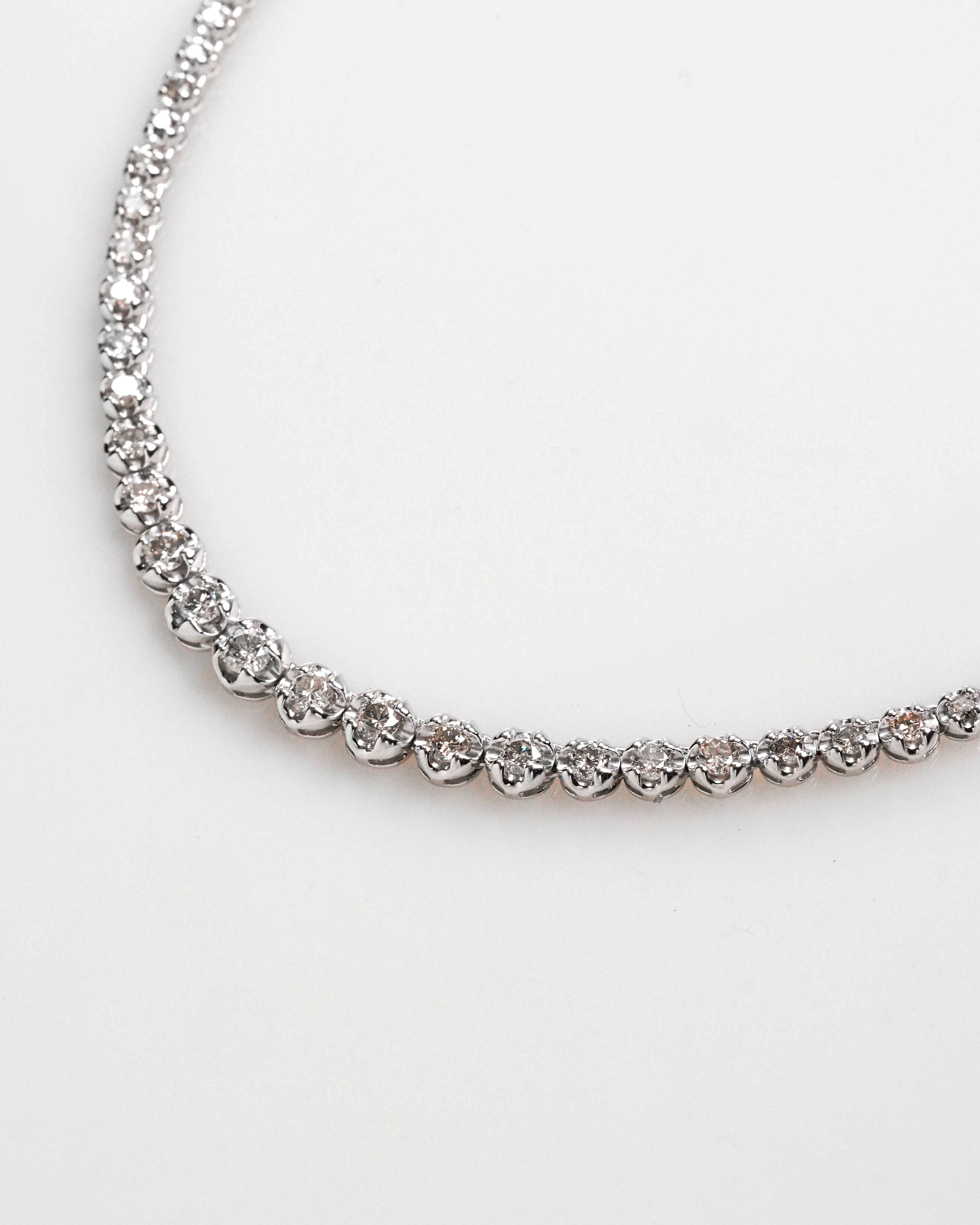 PLATINUM TENNIS NECKLACE TOTAL 5.01CT ROUND CUT NATURAL DIAMOND P. 950