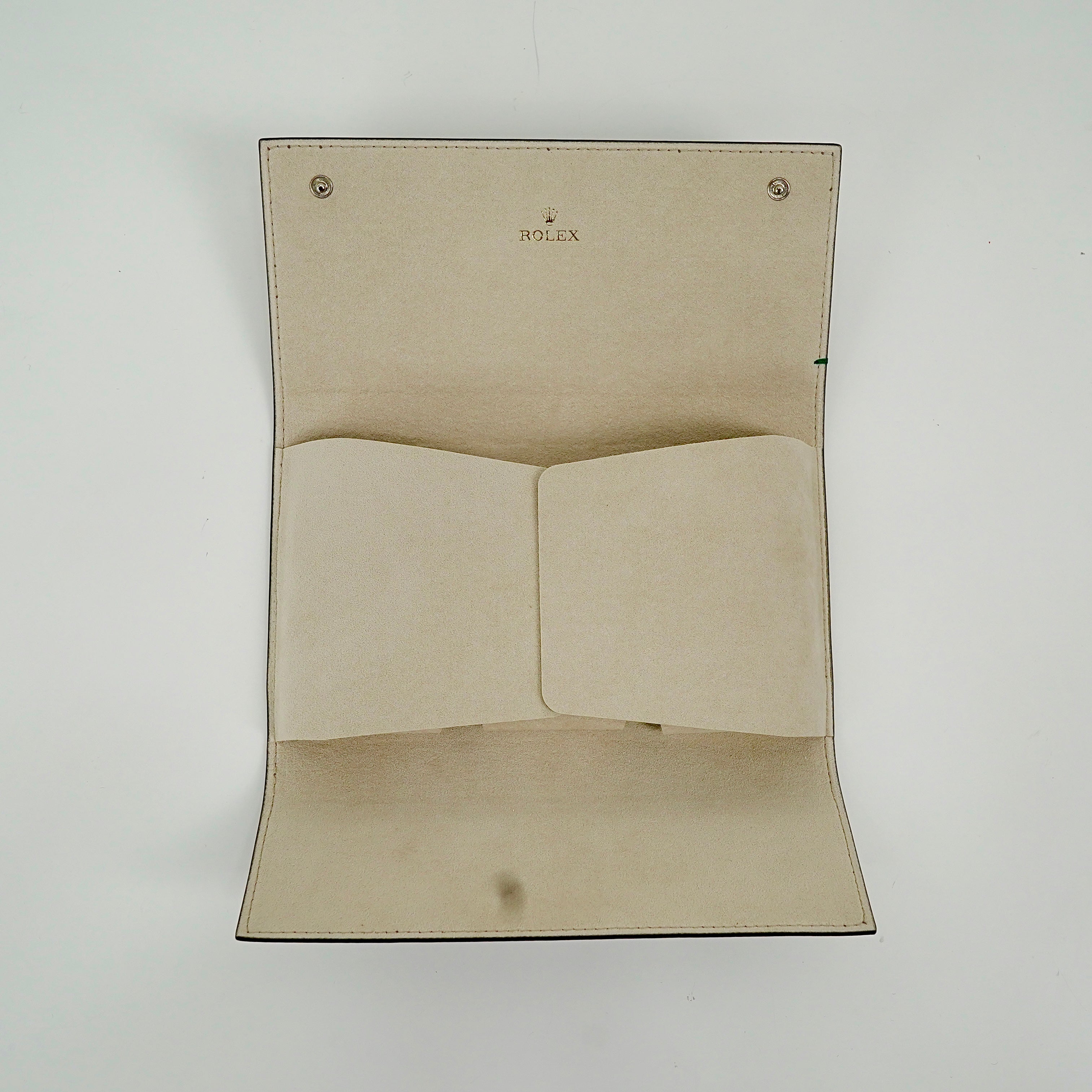 TAUPE LEATHER WATCH POUCH, TRIO HOLDER