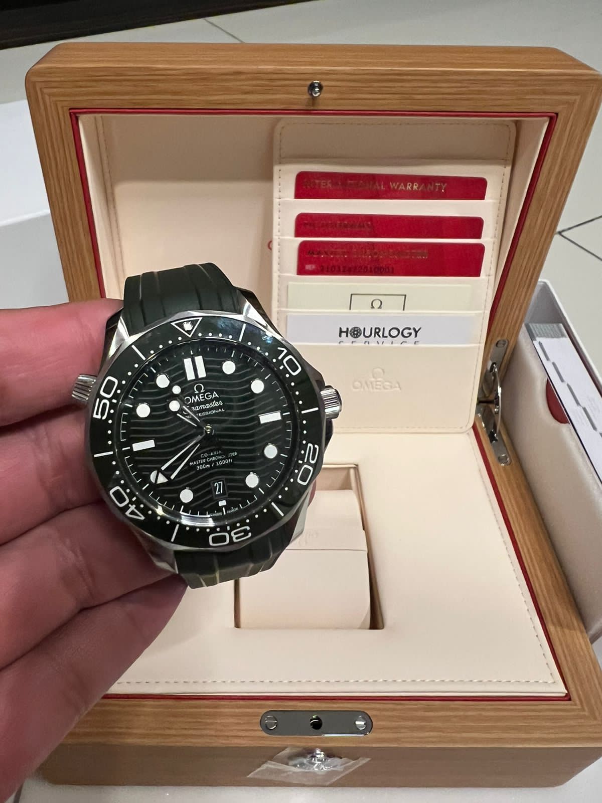 SEAMASTER DIVER 300 GREEN DIAL RUBBER STRAP (2023)