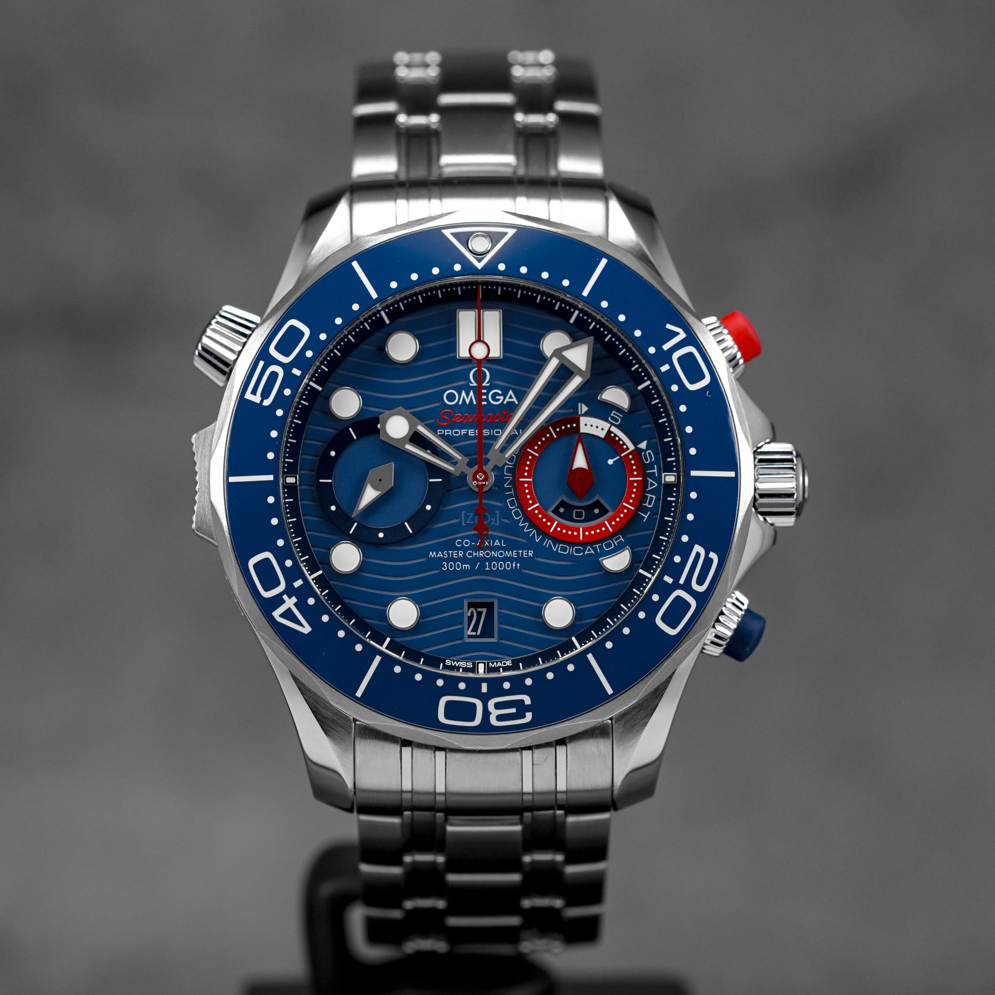 SEAMASTER DIVER 300M AMERICA'S CUP CHRONOGRAPH BLUE DIAL (2022)