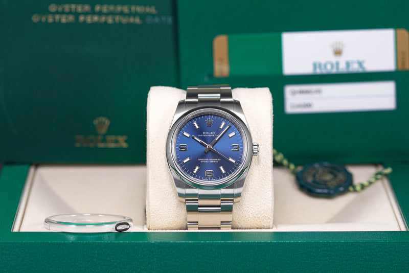 OYSTER PERPETUAL 34MM BLUE ARABIC DIAL (2018)