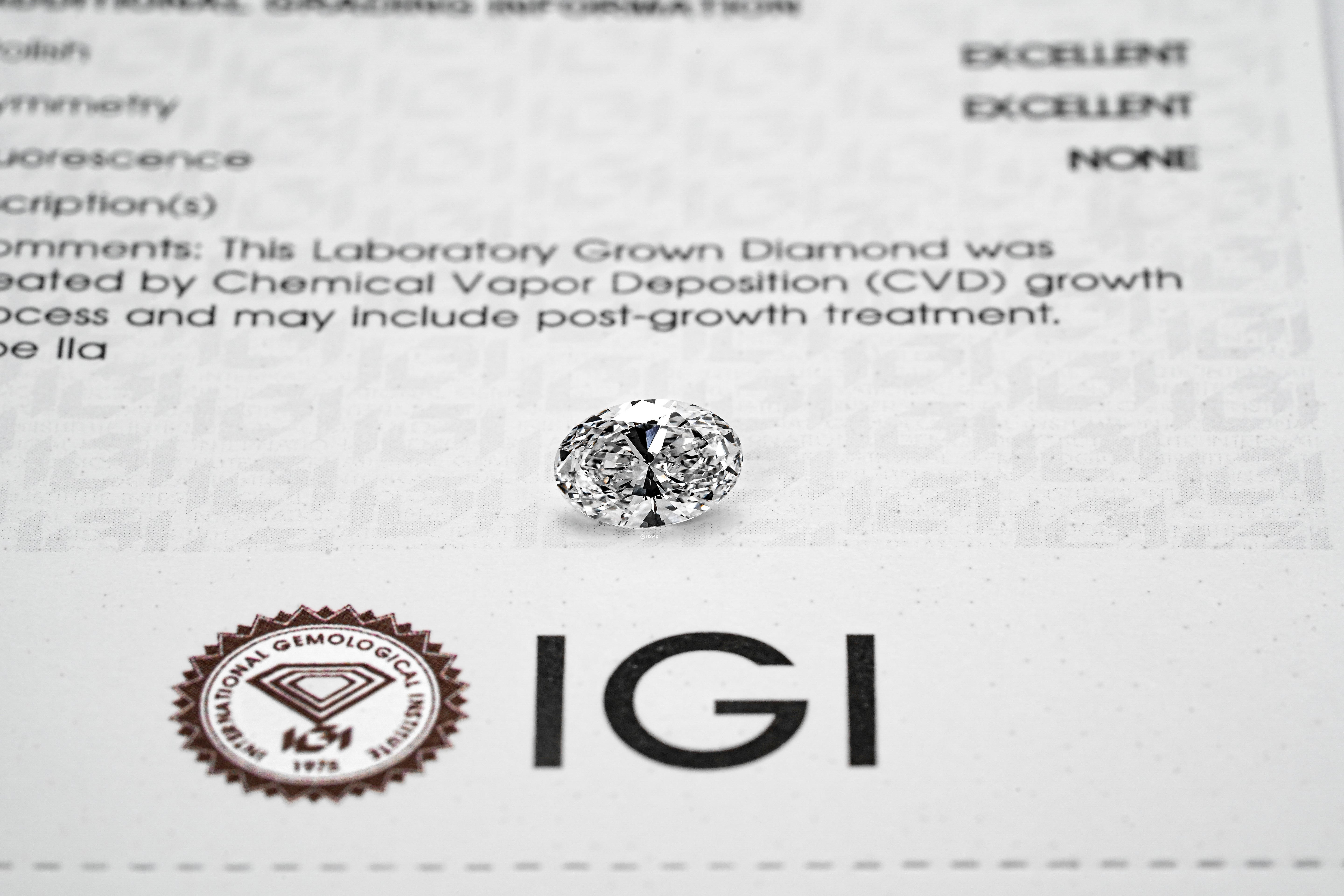 LAB GROWN DIAMOND BY IGI - OV 1.00CT / E-VVS2