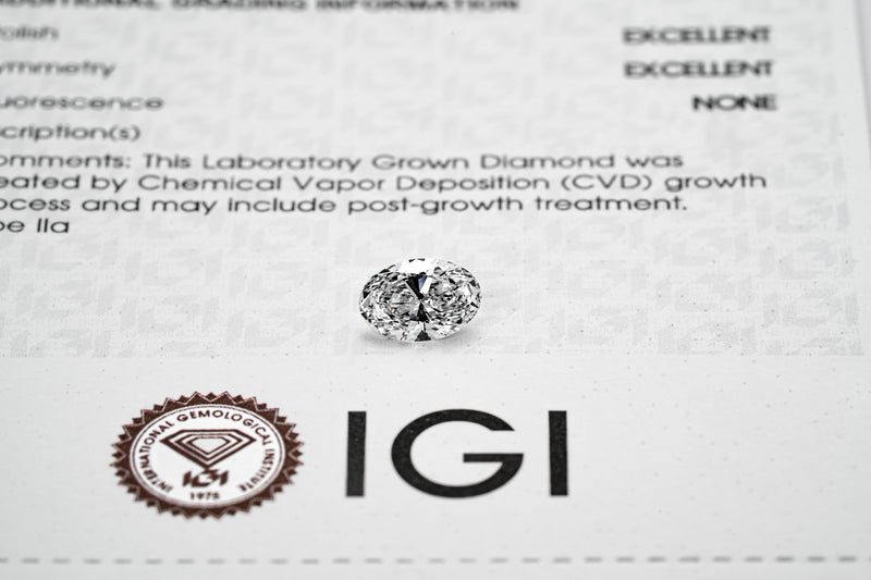 LAB GROWN DIAMOND BY IGI - OV 1.00CT / E-VVS2