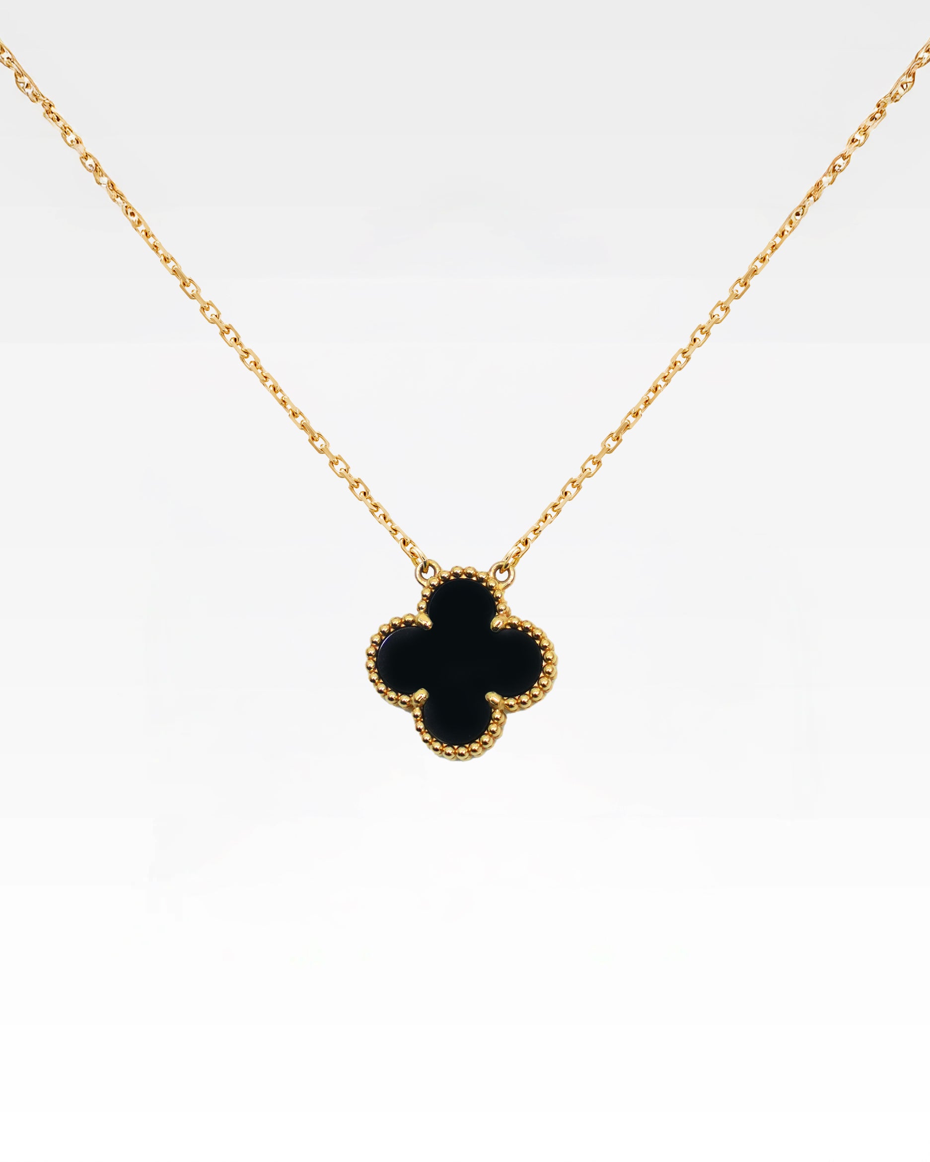 VINTAGE ALHAMBRA ONYX NECKLACE
