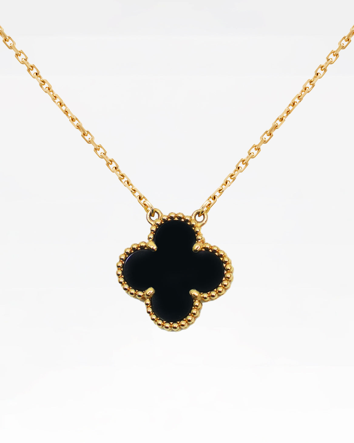 VINTAGE ALHAMBRA ONYX NECKLACE