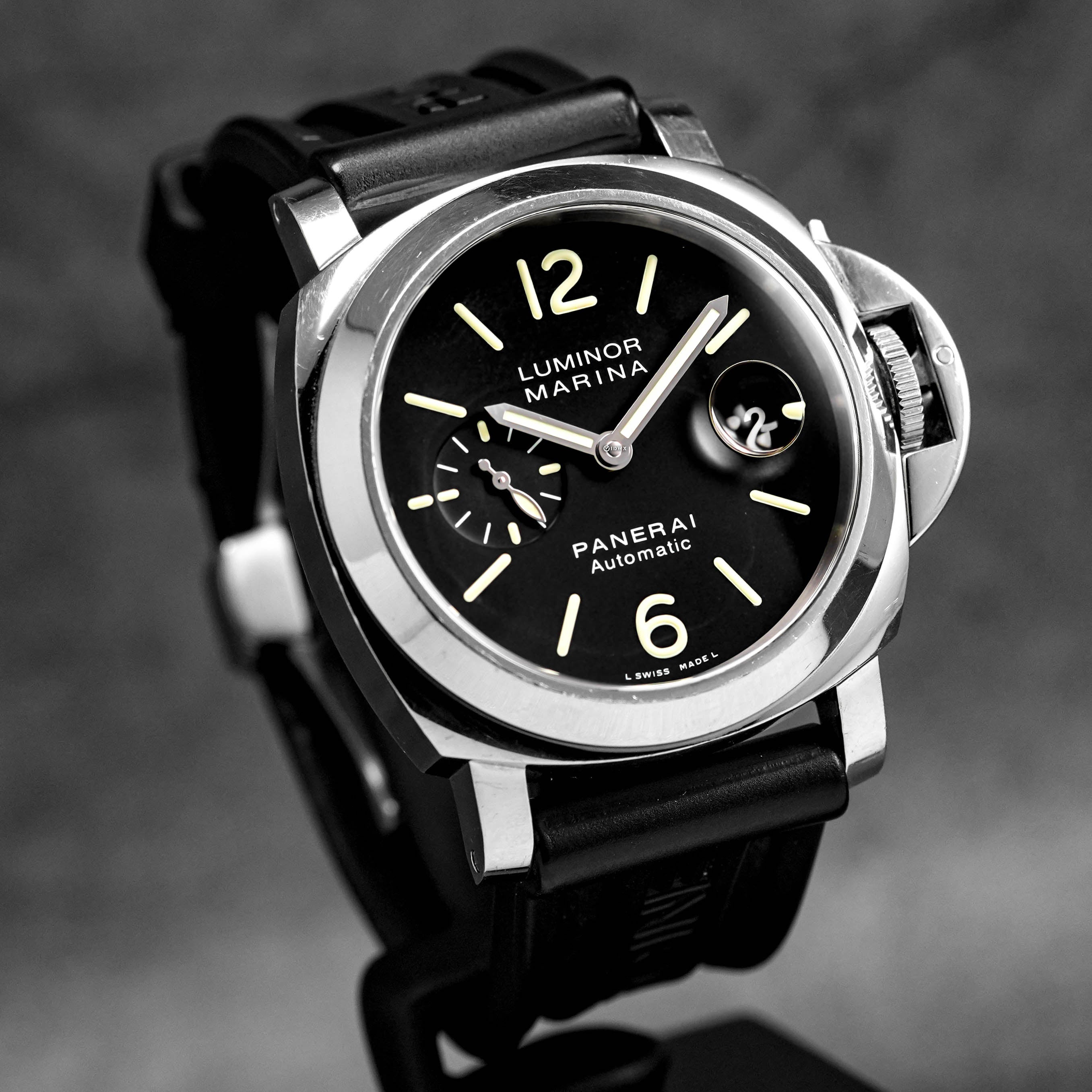 PANERAI LUMINOR MARINA 44MM STEEL BLACK DIAL PAM 104 2015 IDWX