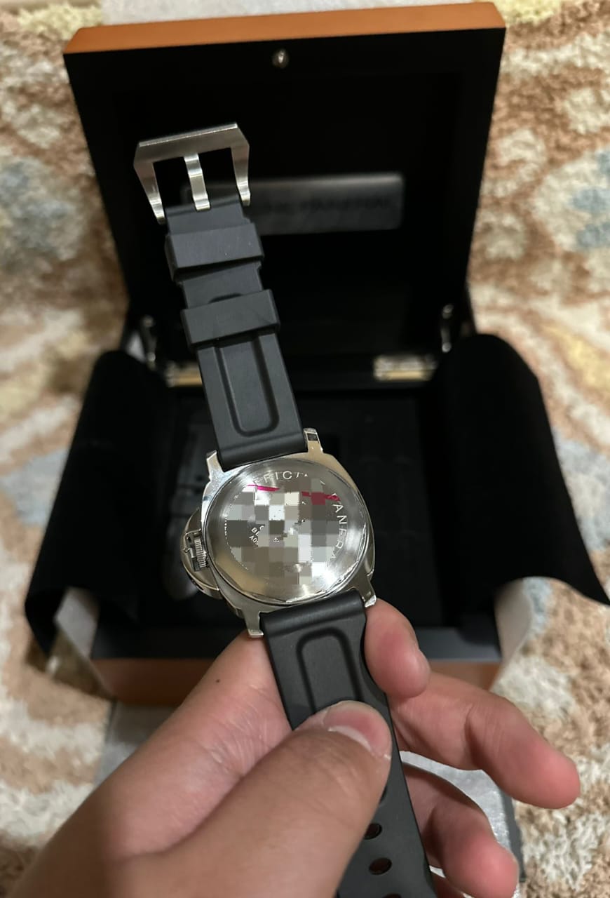 LUMINOR POWER RESERVE 44MM BLACK DIAL PAM 27 AFTERMARKET RUBBER STRAP (WATCH & BOX ONLY)