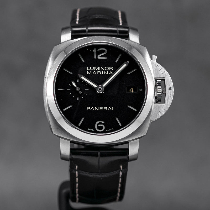 PANERAI LUMINOR MARINA 1950 3 DAYS 42MM STEEL BLACK DIAL PAM 392