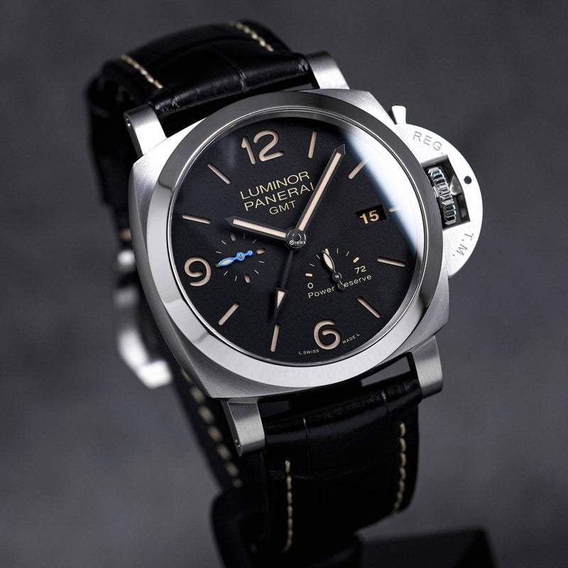 PANERAI LUMINOR 1950 8 DAYS GMT POWER RESERVE BLACK DIAL PAM 1321