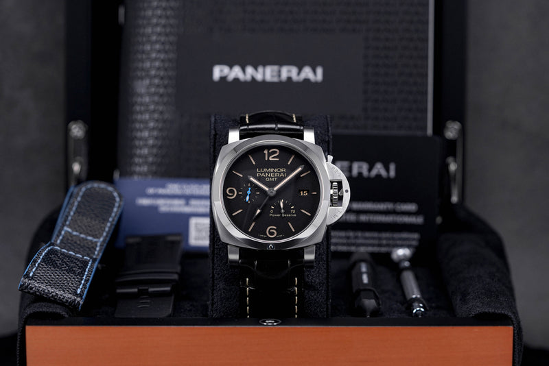 PANERAI LUMINOR 1950 8 DAYS GMT POWER RESERVE BLACK DIAL PAM 1321