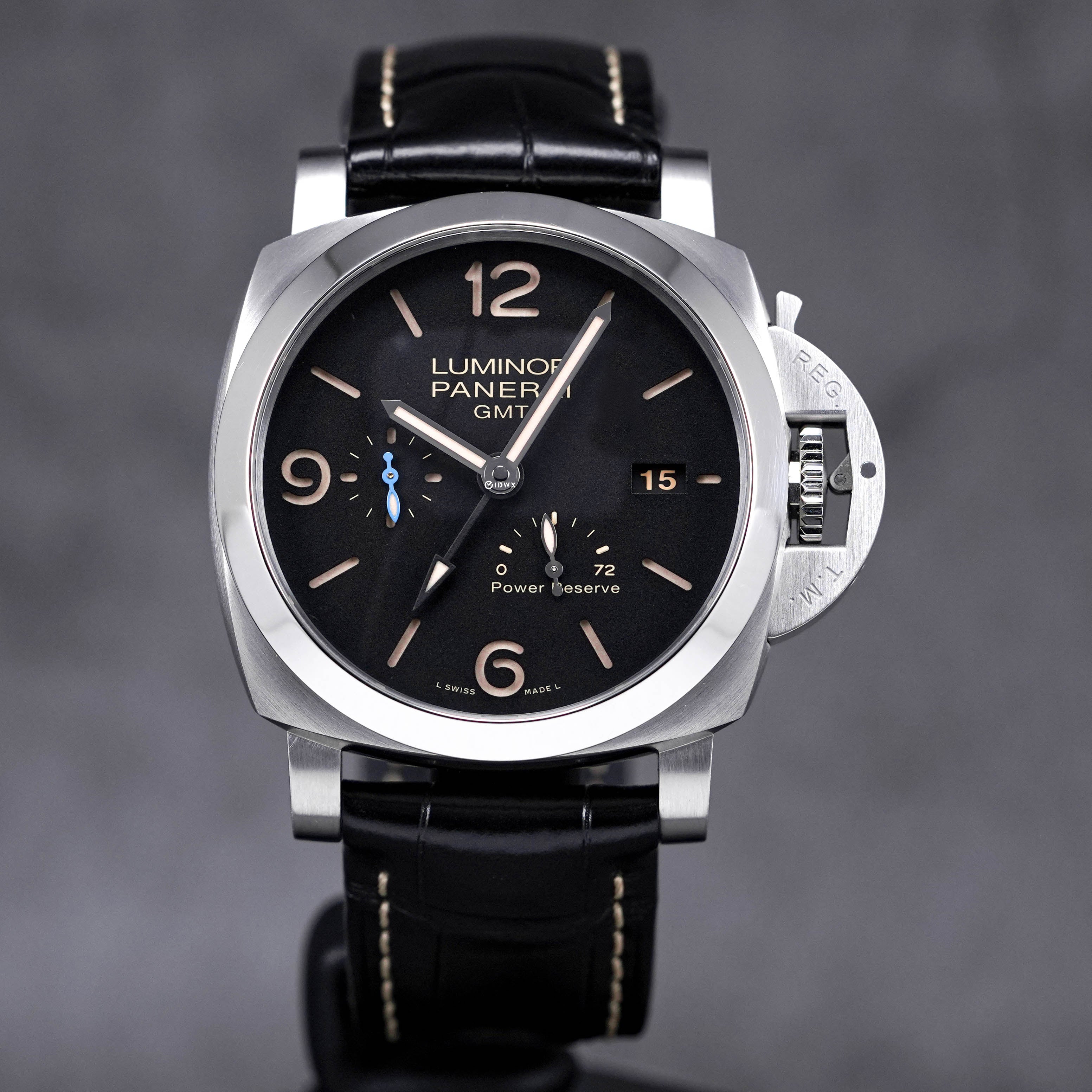 PANERAI LUMINOR 1950 8 DAYS GMT POWER RESERVE BLACK DIAL PAM 1321 2022 IDWX