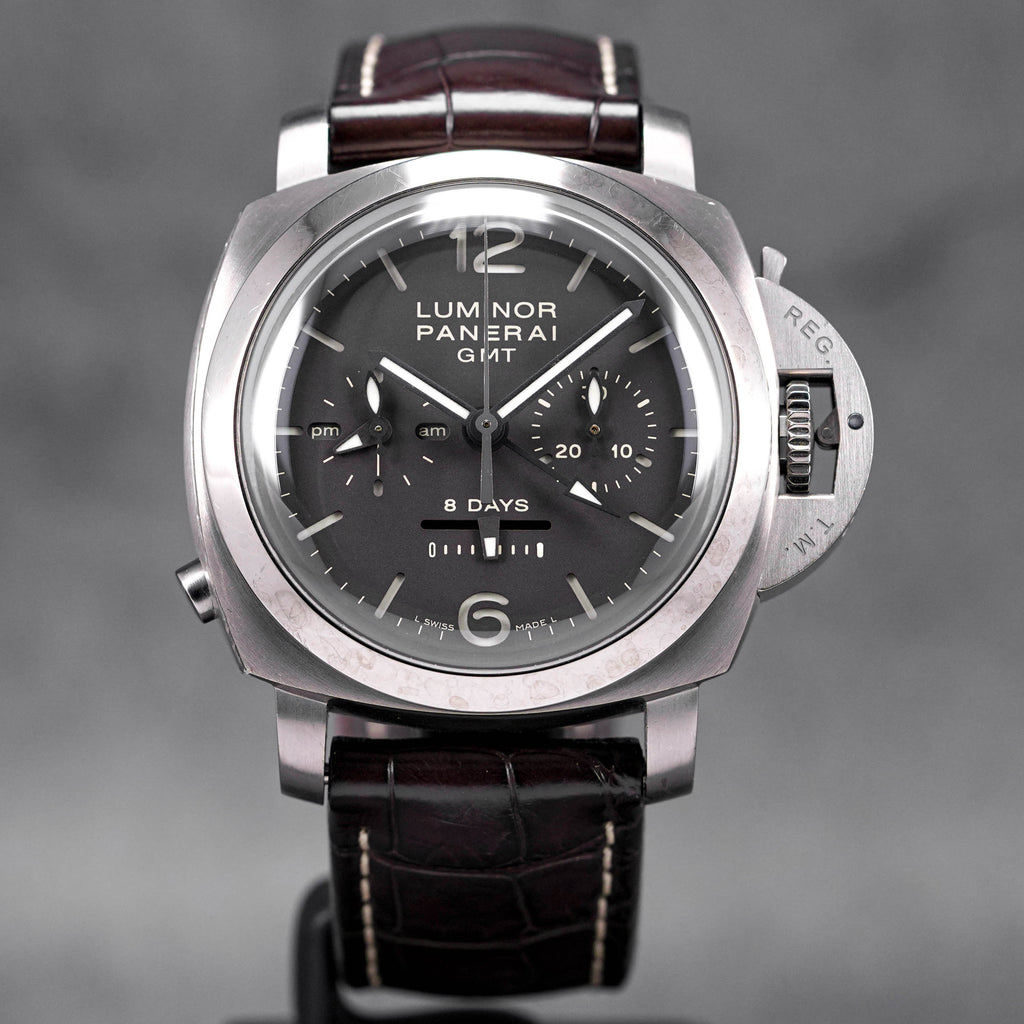 PANERAI LUMINOR 1950 8 DAYS GMT CHRONOGRAPH MONOPULSANTE TITANIUM