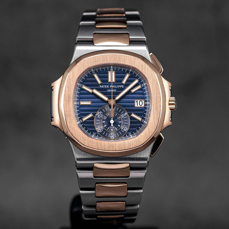 NAUTILUS FLYBACK CHRONOGRAPH 5980/1AR TWOTONE ROSEGOLD BLUE DIAL (2014)