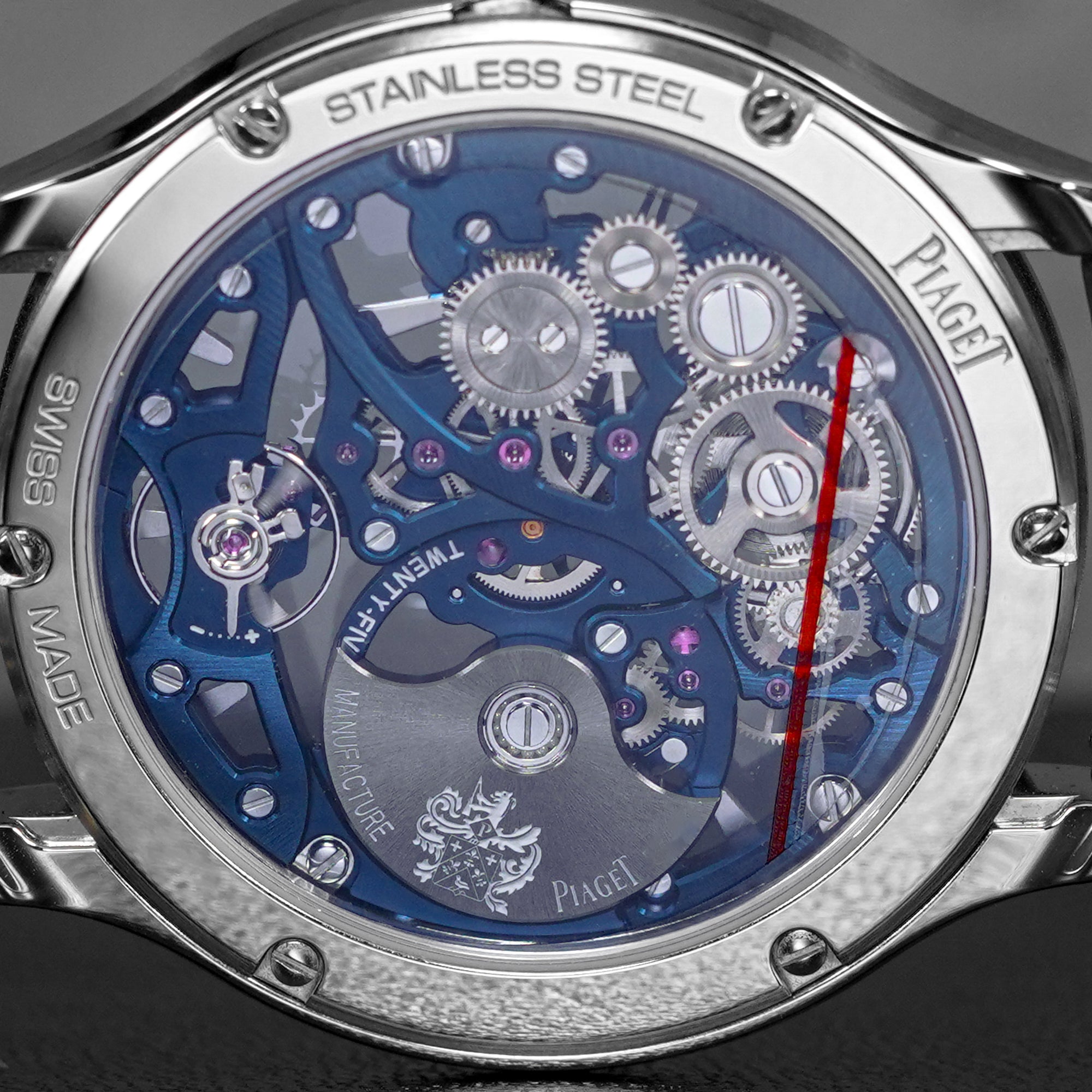 POLO SKELETON BLUE DIAL LEATHER STRAP (UNDATED)