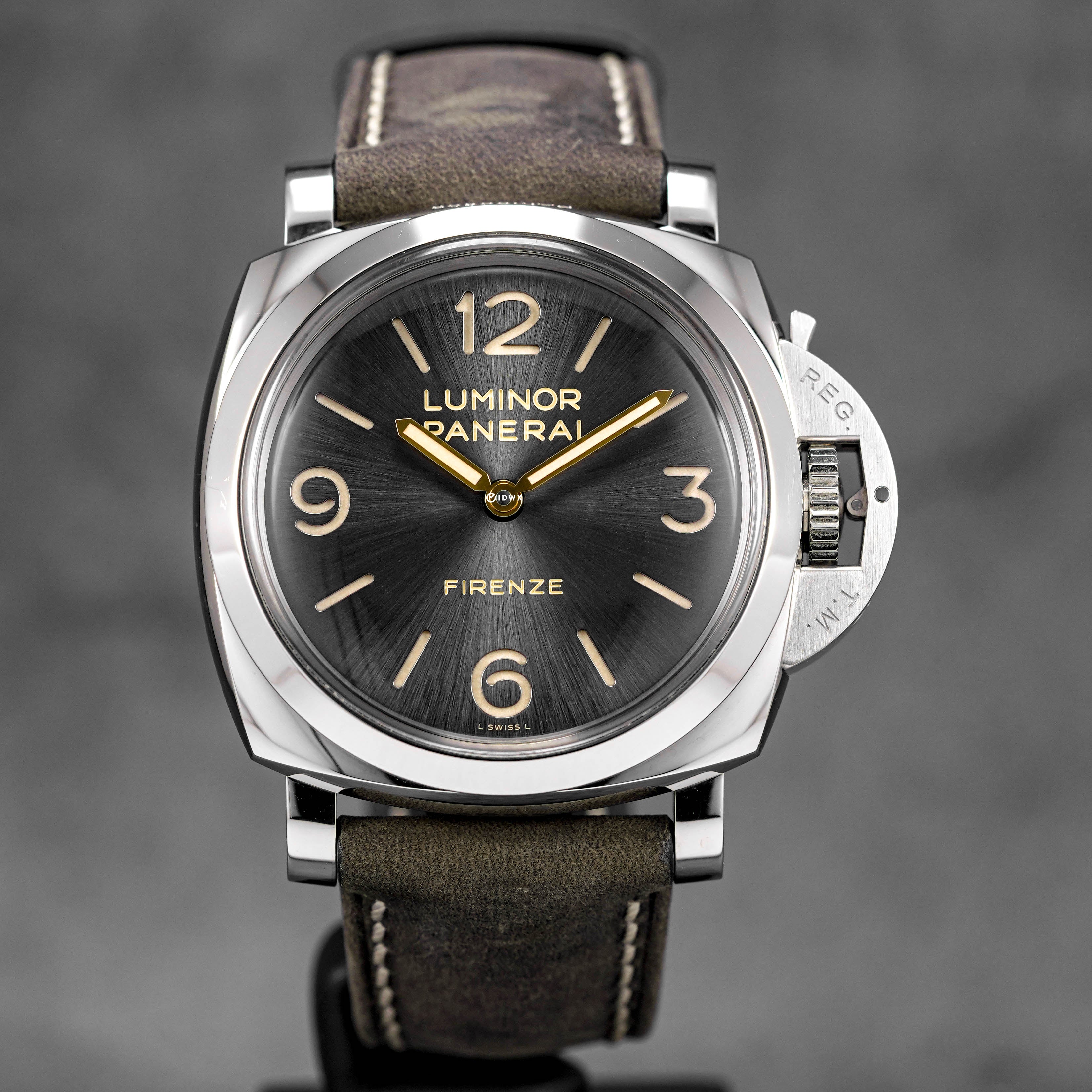 PANERAI LUMINOR 1950 3 DAYS FIRENZE GREY SUNDUST DIAL PAM 605