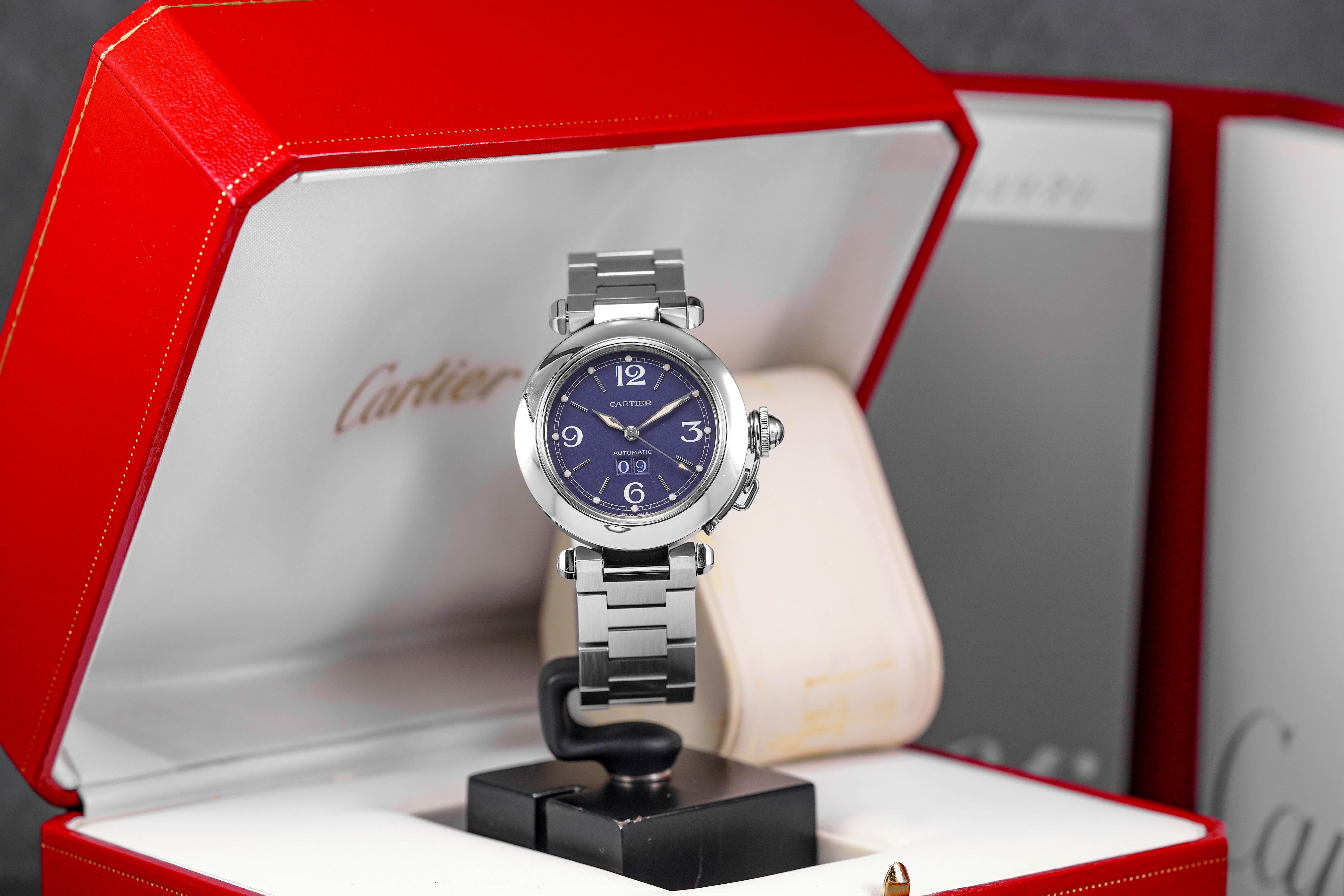 CARTIER PASHA C BIG DATE BLUE DIAL (UNDATED) IDWX