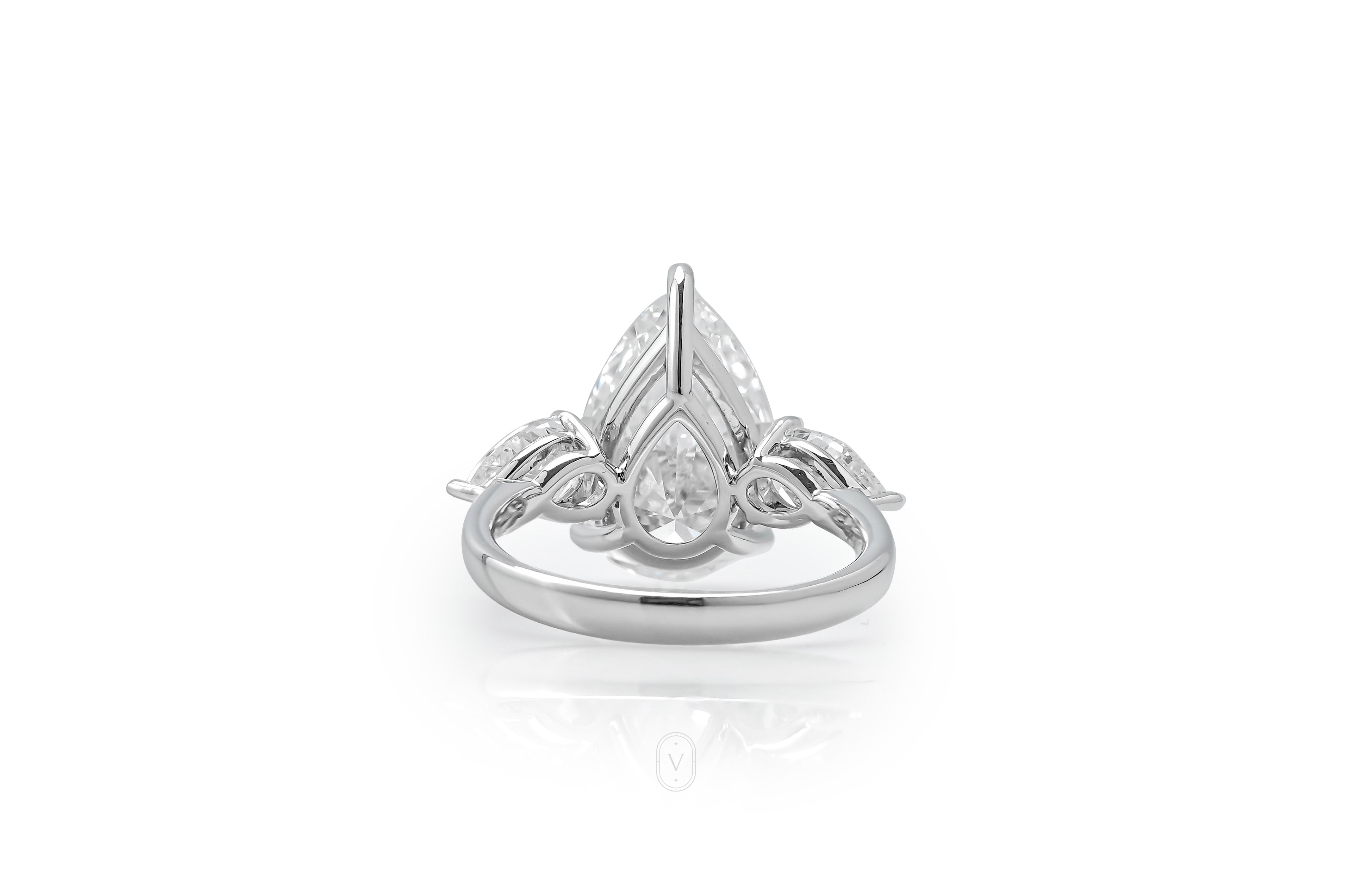 Pear Three Stones Ring