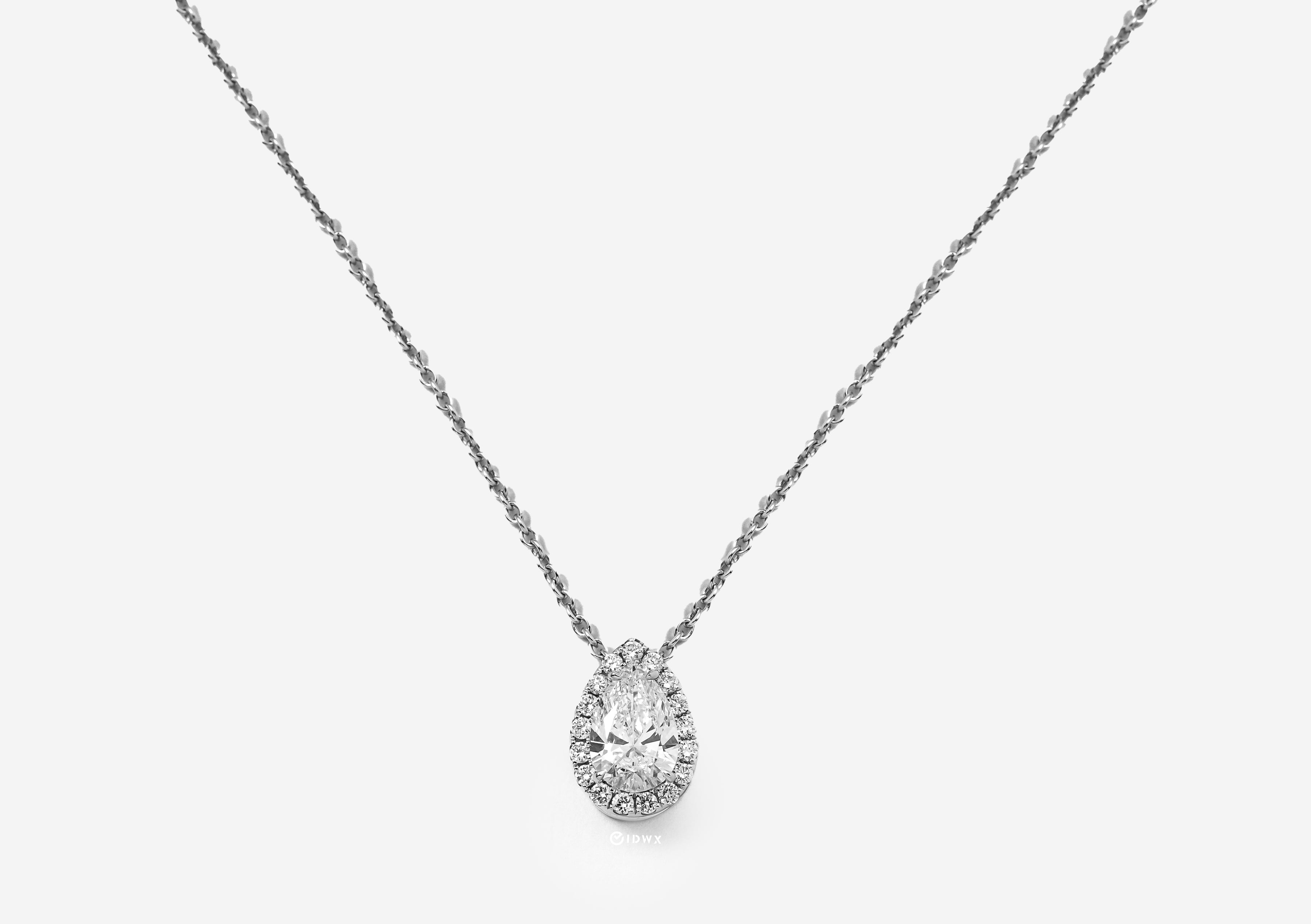 Pear Halo Necklace