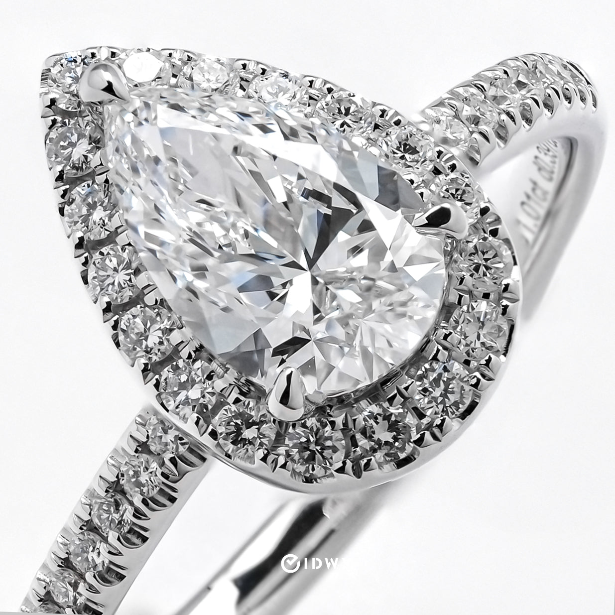 Pear Halo Ring