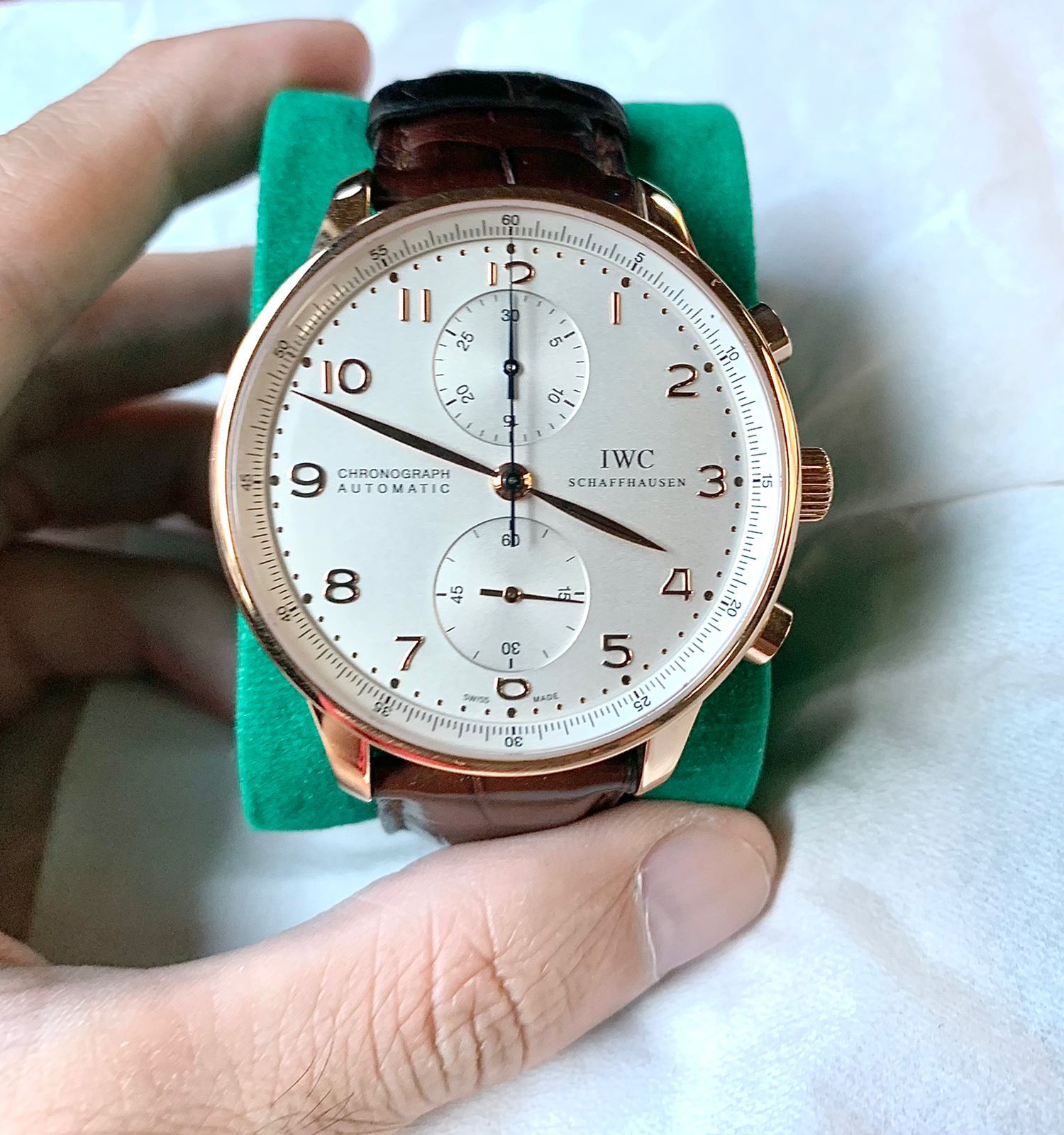 PORTUGIESER CHRONOGRAPH ROSEGOLD SILVER DIAL (WATCH ONLY)