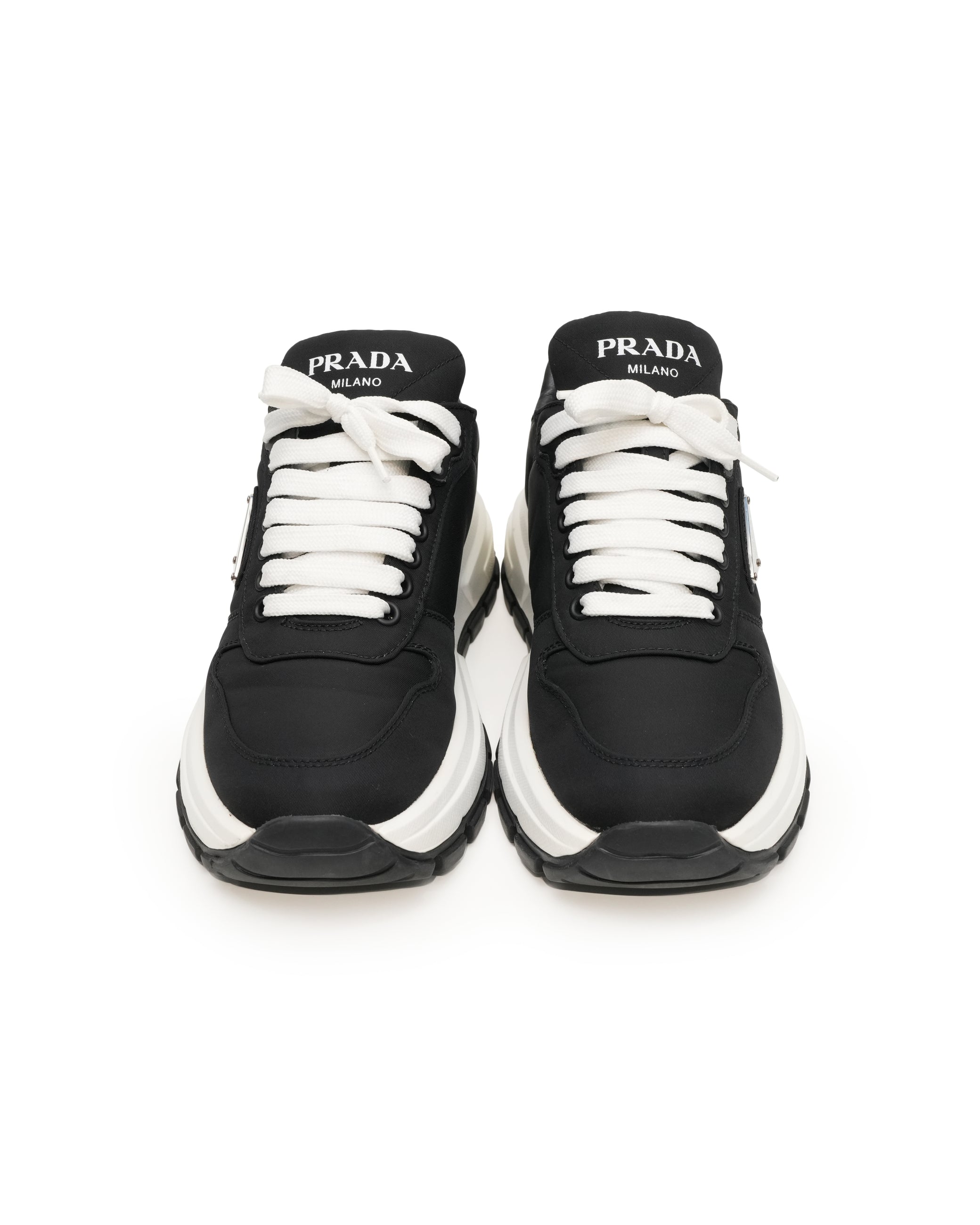 RENYLON LADIES SNEAKERS BLACK SIZE 37 WITH TRIANGLE LOGO