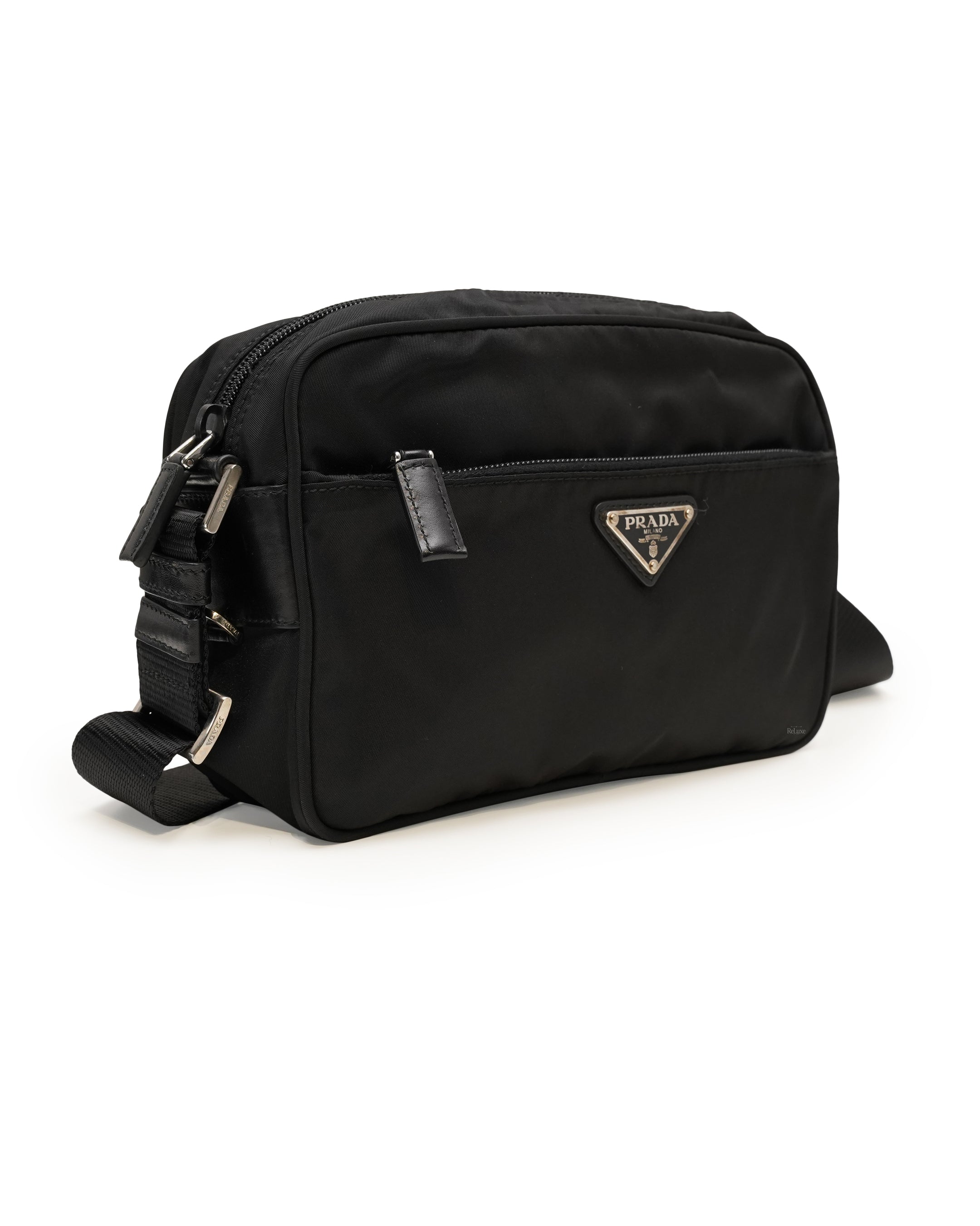 バッグ PRADA TESSUTO NYLON SHOULDER BODY BAG Prada Black Tessuto Nylon Quilted Chain Convertible