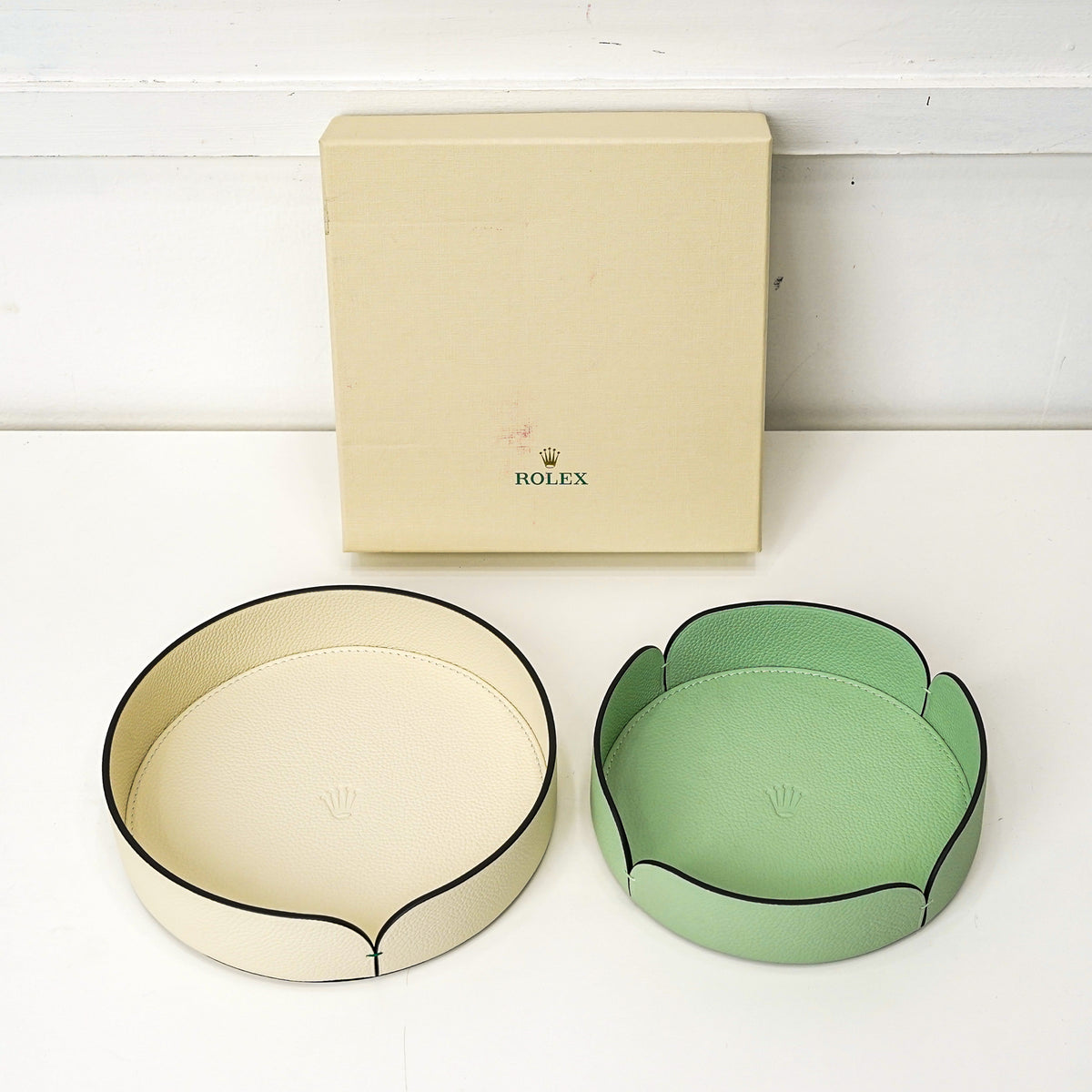 2 SET LEATHER TRAY