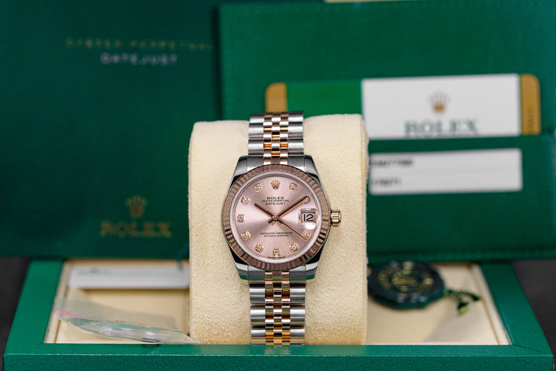 DATEJUST 31MM TWOTONE ROSEGOLD PINK DIAMOND DIAL (2018)