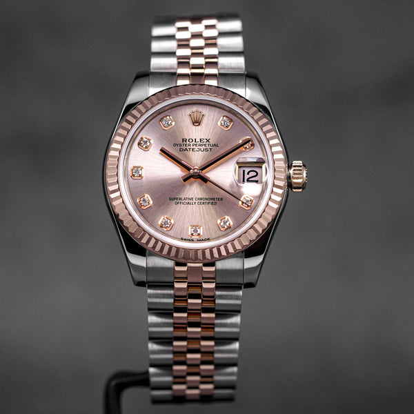 DATEJUST 31MM TWOTONE ROSEGOLD PINK DIAMOND DIAL (2018)