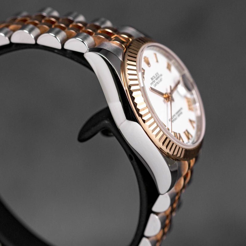 DATEJUST 31MM TWOTONE ROSEGOLD WHITE ROMAN DIAL (2014)