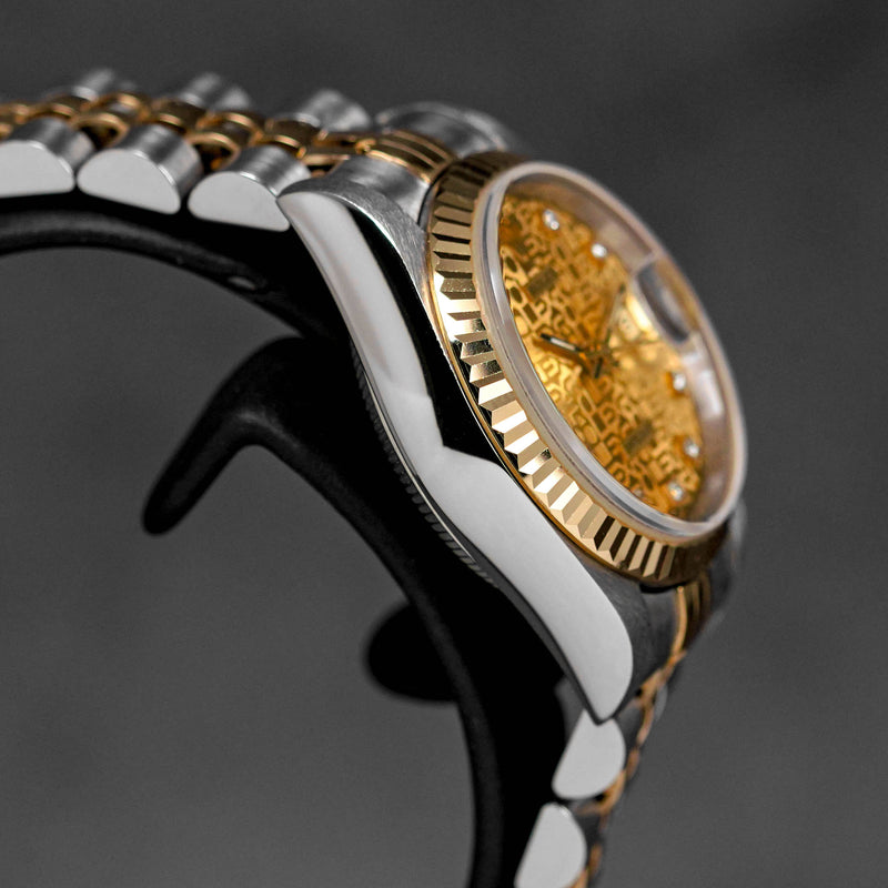 DATEJUST 26MM TWOTONE YELLOWGOLD CHAMPAGNE COMPUTERIZED DIAMOND DIAL (WATCH ONLY)