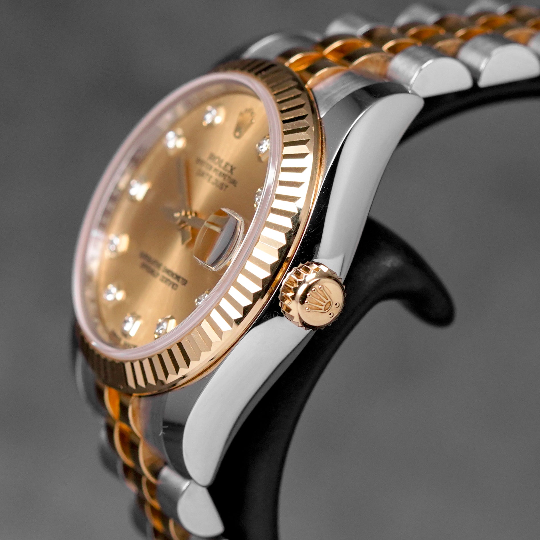 DATEJUST 31MM TWOTONE YELLOWGOLD CHAMPAGNE DIAMOND DIAL (2016)