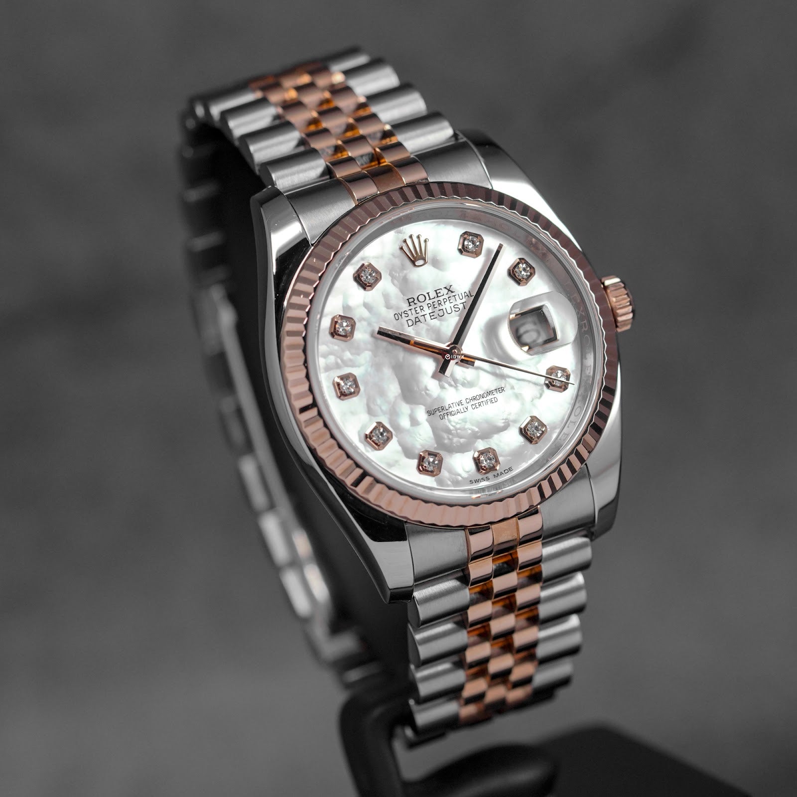 DATEJUST 36MM TWOTONE ROSEGOLD MOP DIAMOND DIAL (2017)