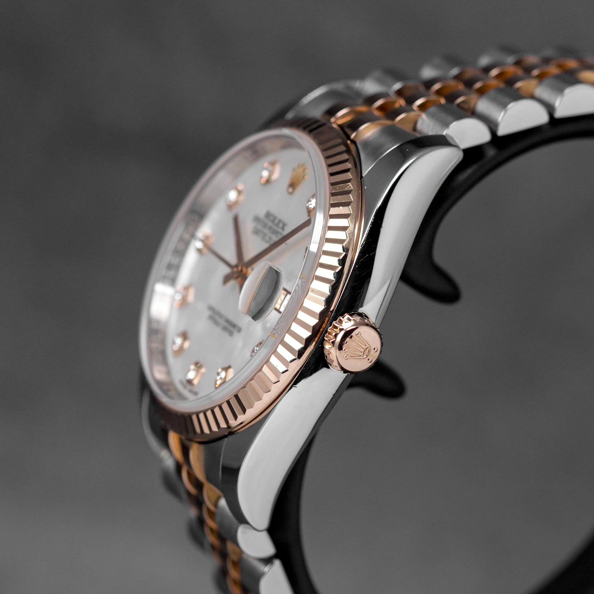 DATEJUST 36MM TWOTONE ROSEGOLD MOP DIAMOND DIAL (2017)