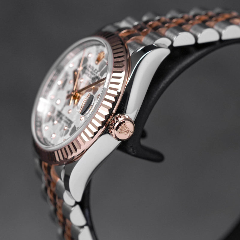 DATEJUST 31MM TWOTONE ROSEGOLD SILVER FLORAL DIAMOND (2022)
